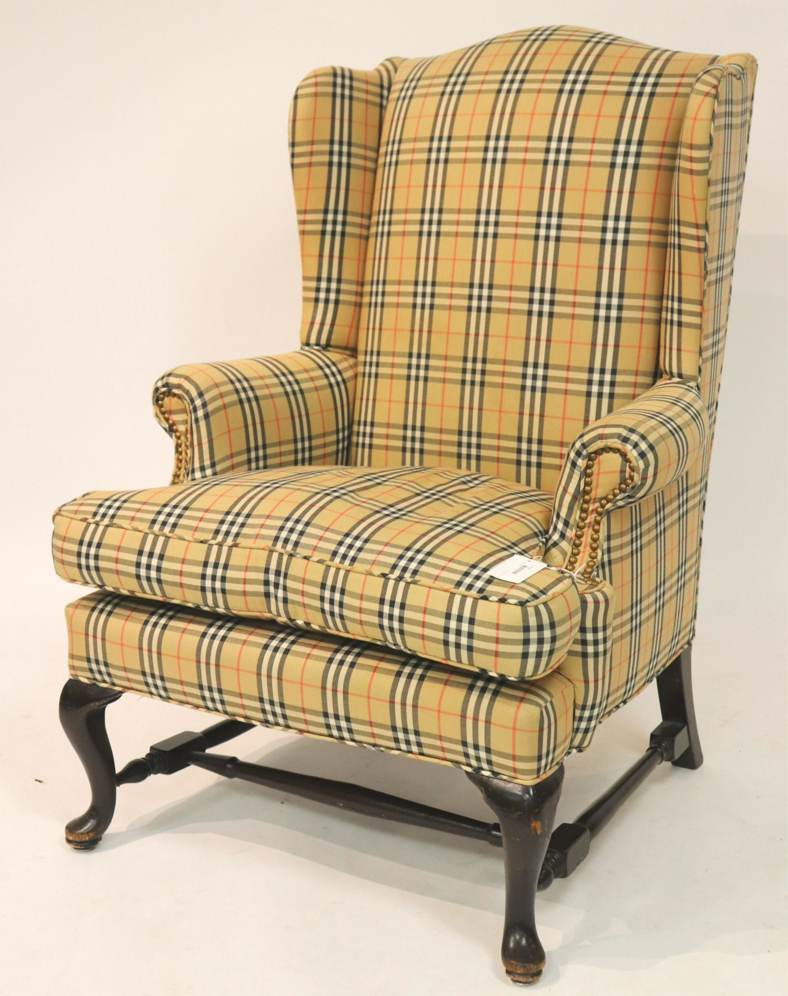 Queen Ann Style Wing Chair, 19th C. (1 of 4)