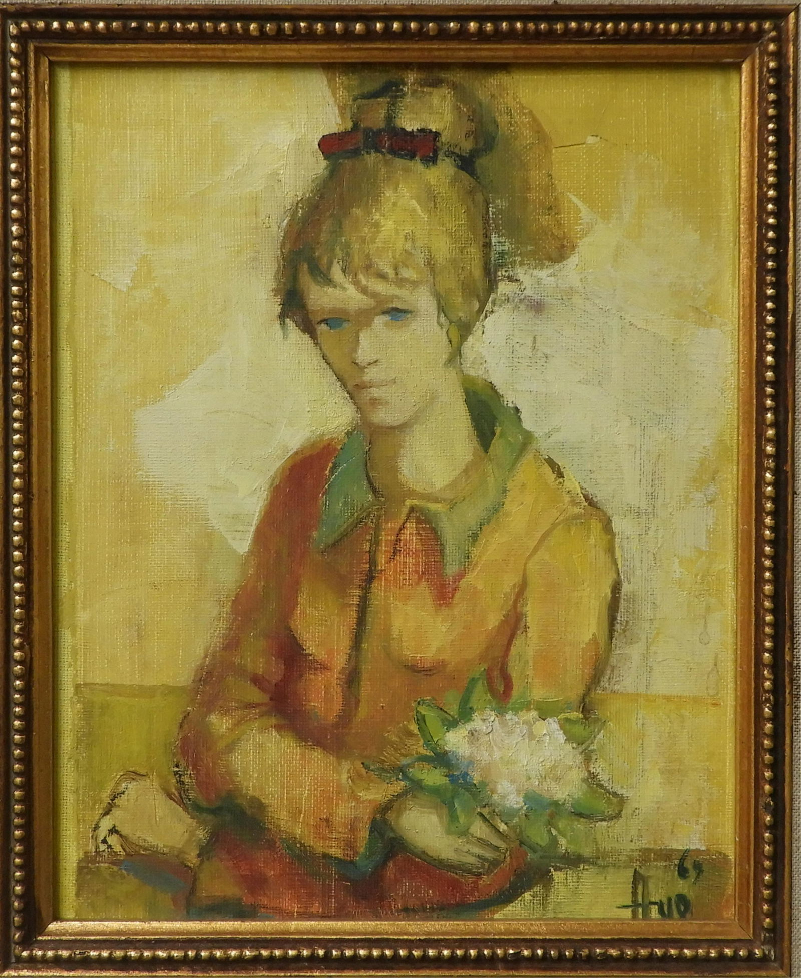 Robert Aillaud Ayo - Girl in Yellow with Flowers (1 of 4)