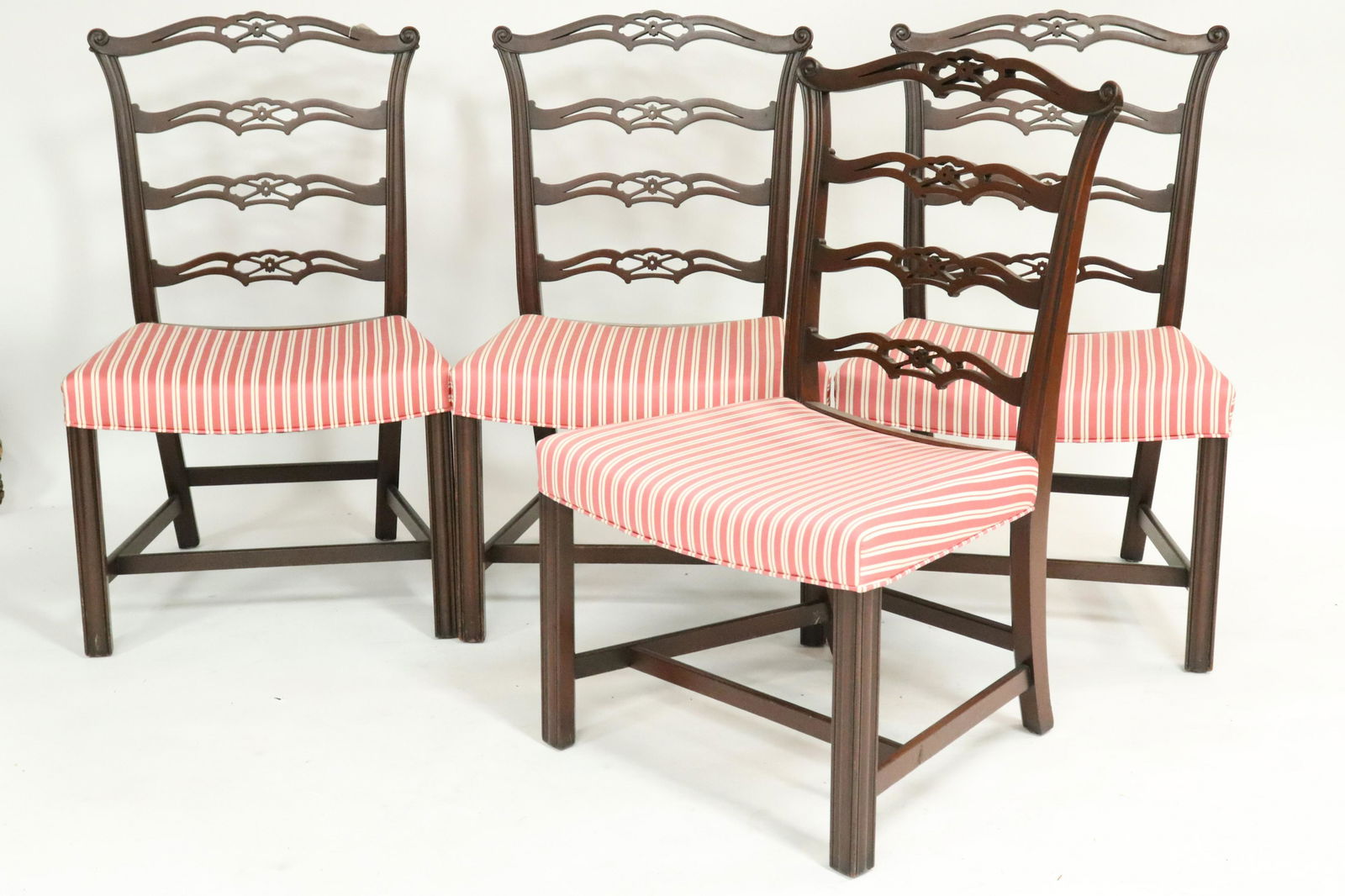 Set of 4 Chippendale Style Ribbon Back Side Chairs (1 of 4)