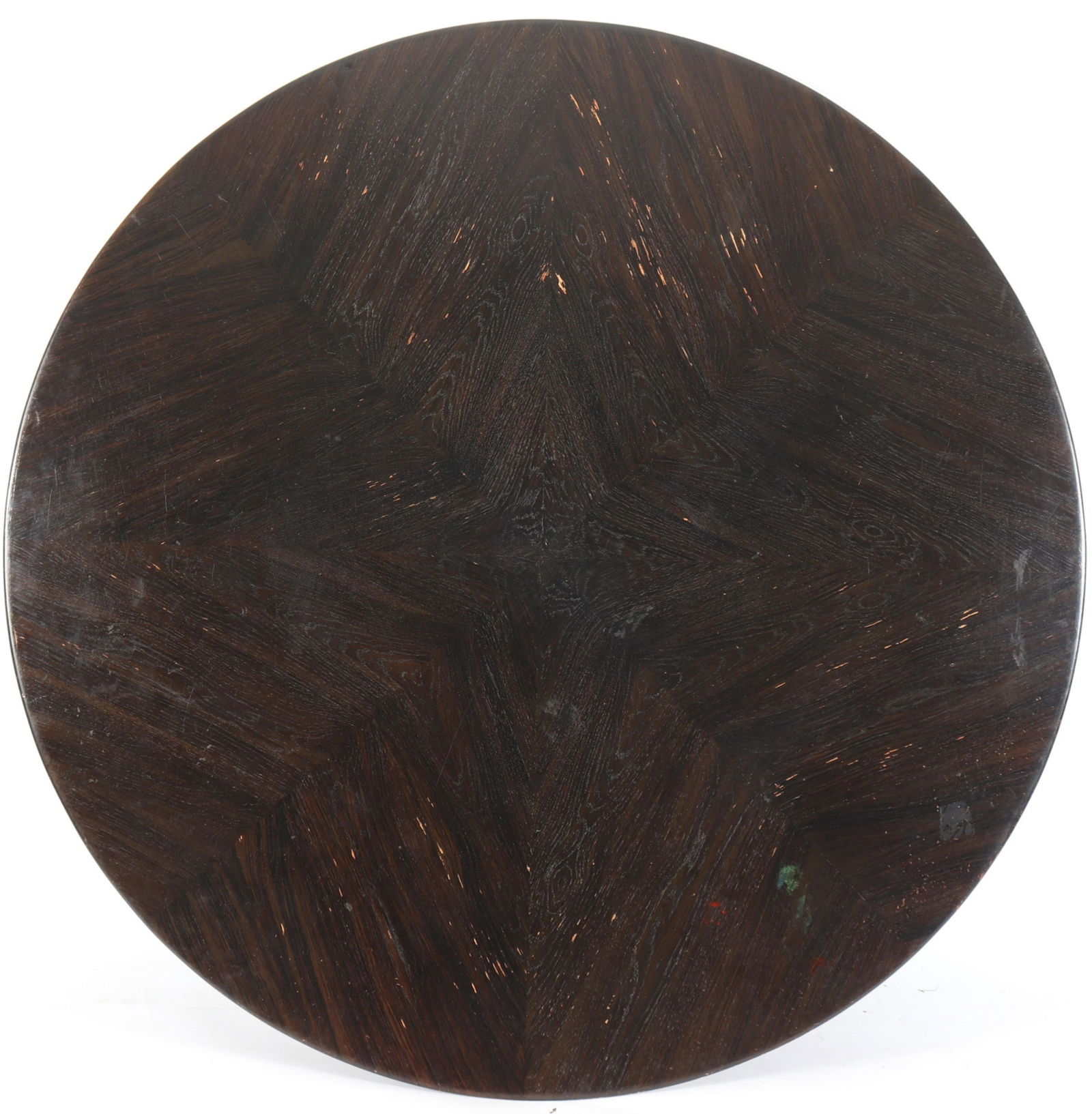 Round Dark Stained Wood Table Top (1 of 6)