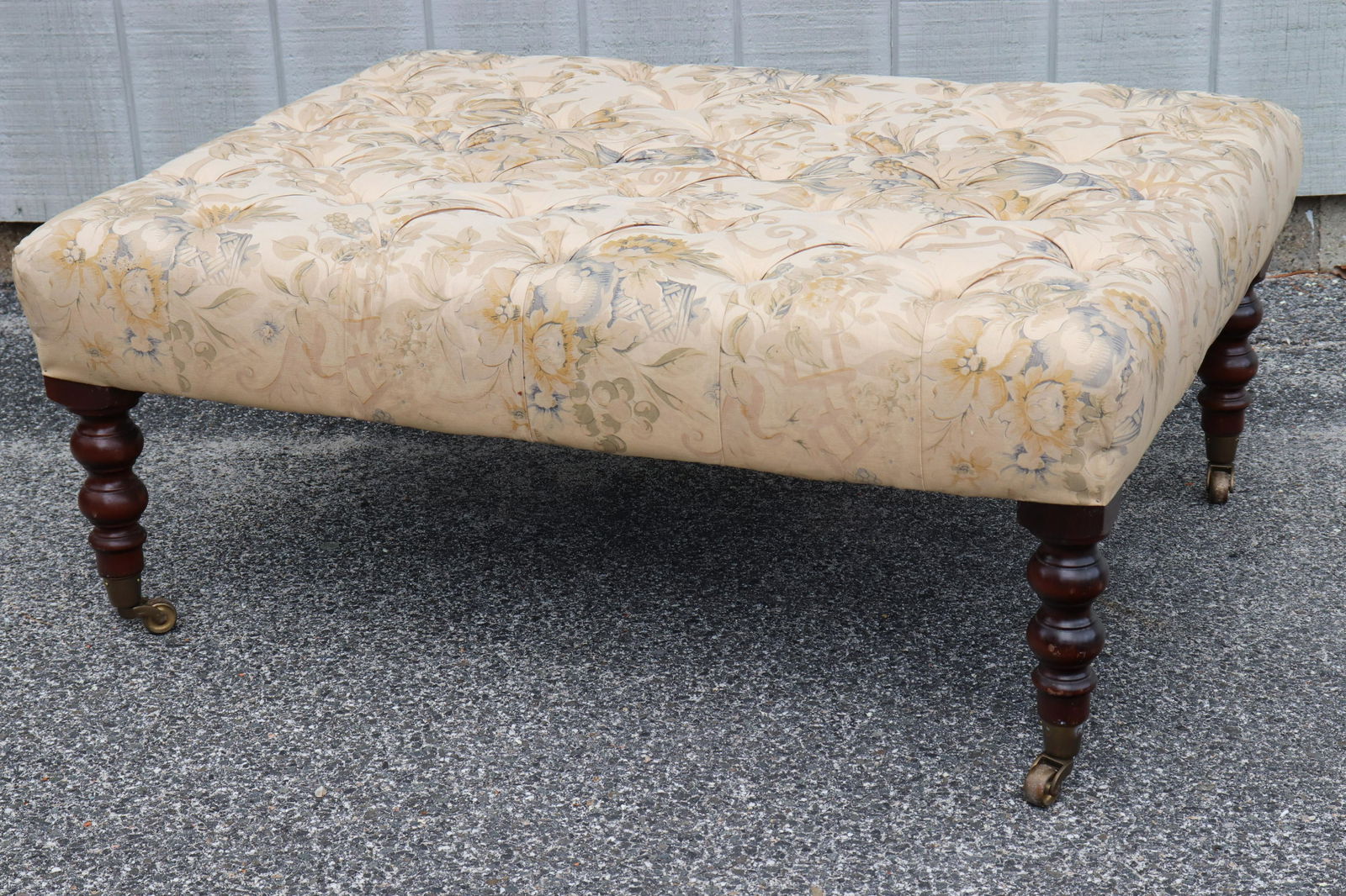 George Smith Floral Upholstered Ottoman (1 of 5)