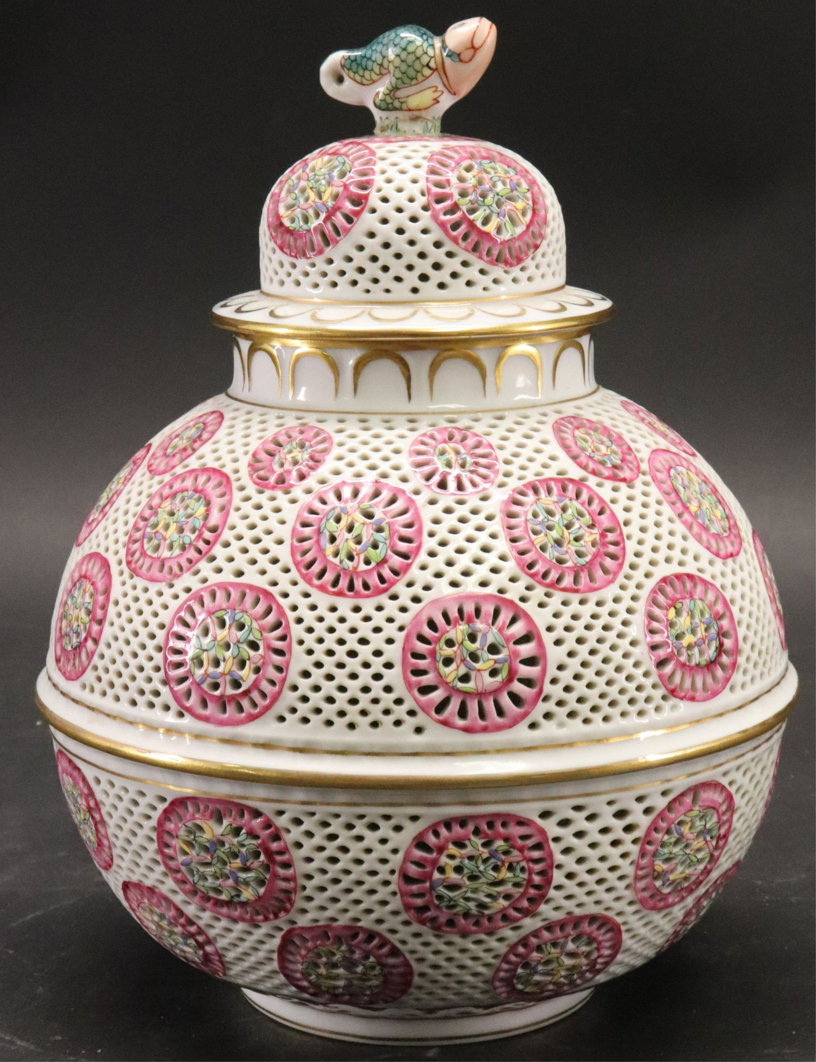 Herend Reticulated Porcelain Covered Jar (1 of 7)