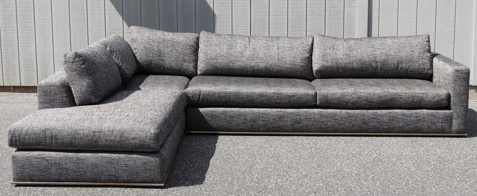 Nathan Anthony Chrome & Cotton Sectional Couch (1 of 6)