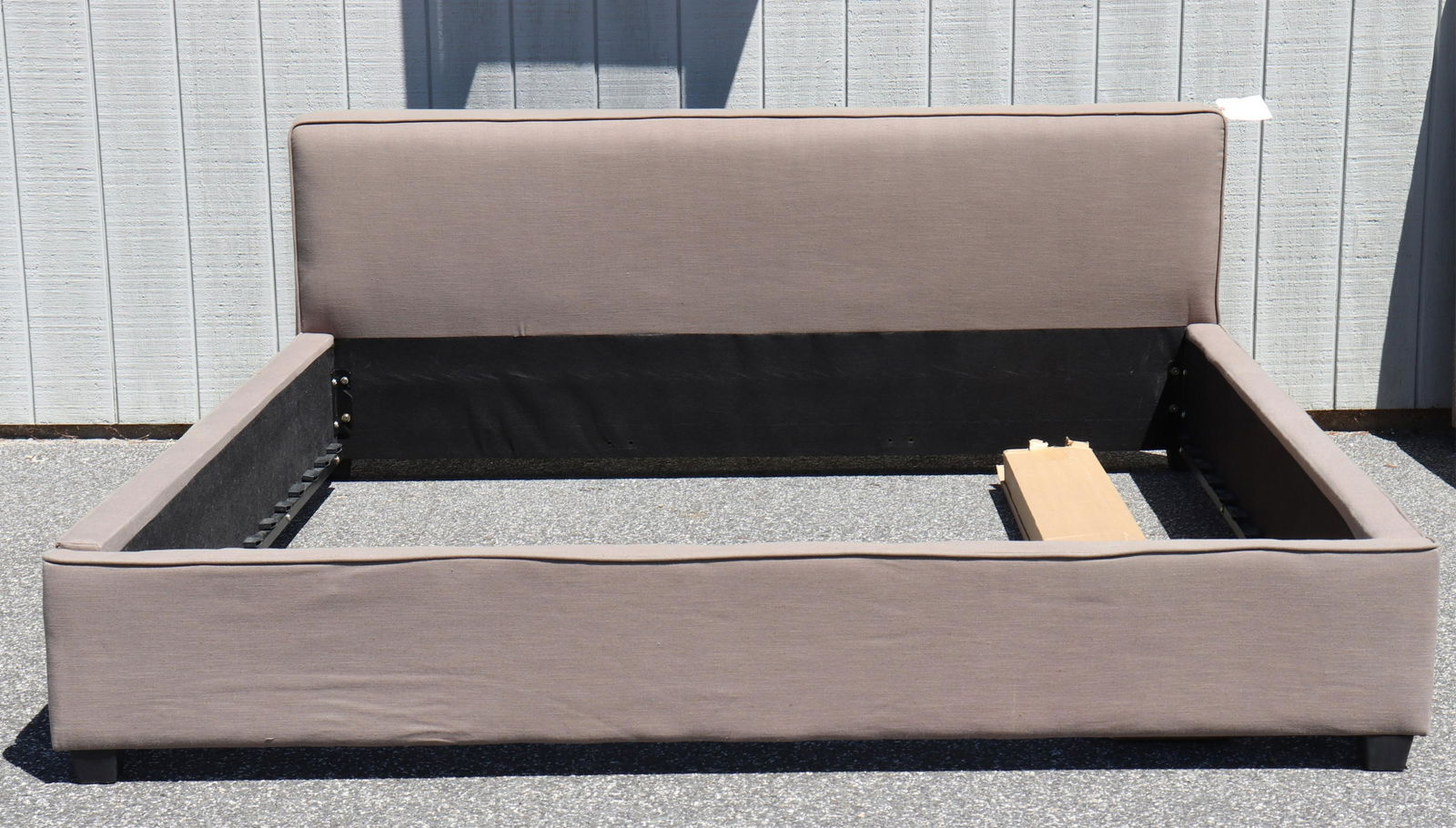 Contemporary Khaki Cotton Upholstered King Bed (1 of 5)