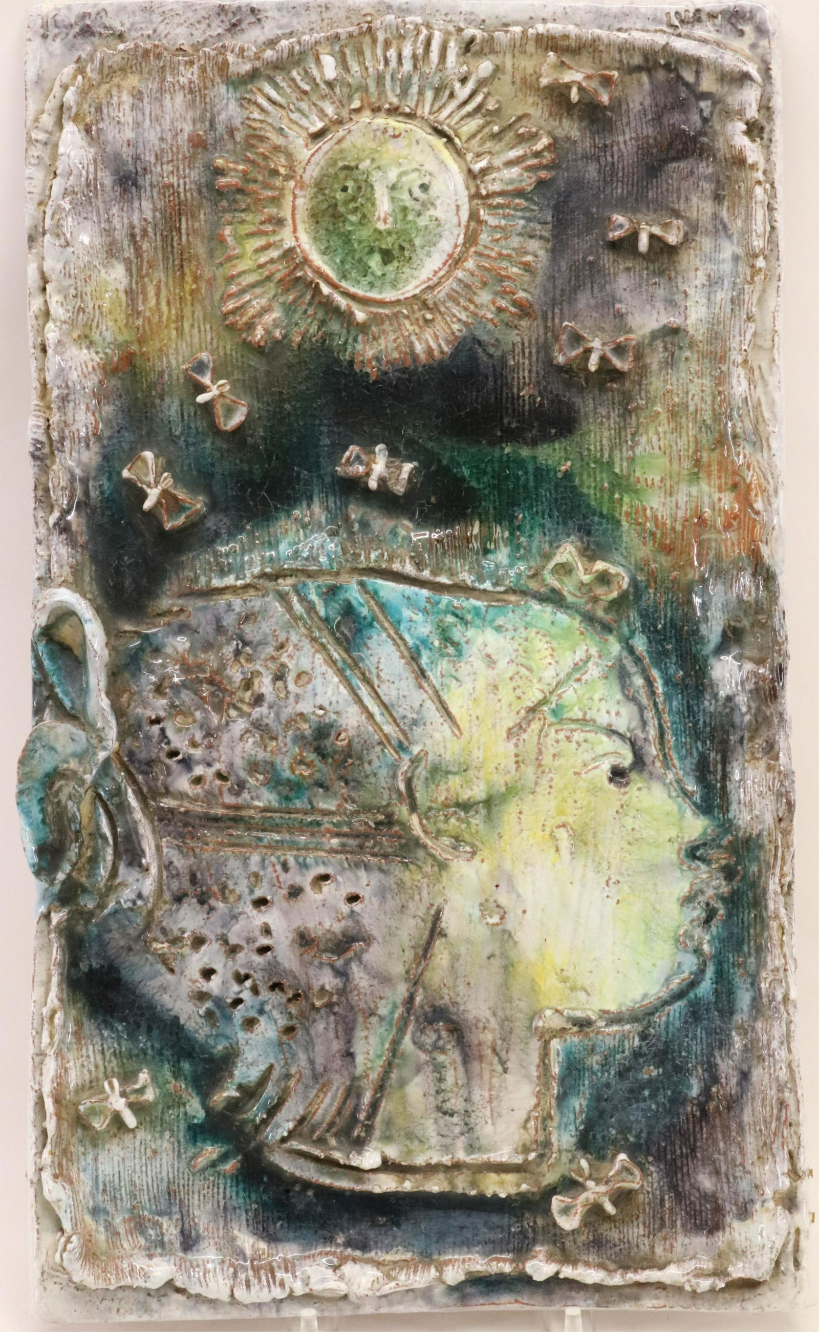 Ugo Lucerni, Girl with Butterflies Plaque, 1952 (1 of 5)