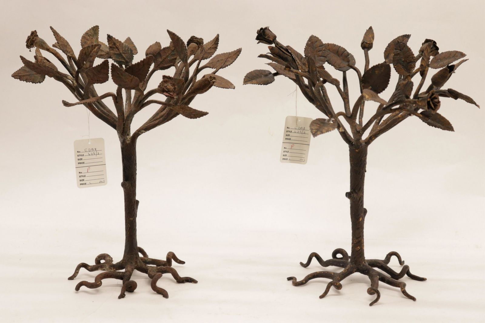 Pair Rustic Wrought Iron Tree-form Centerpieces (1 of 5)