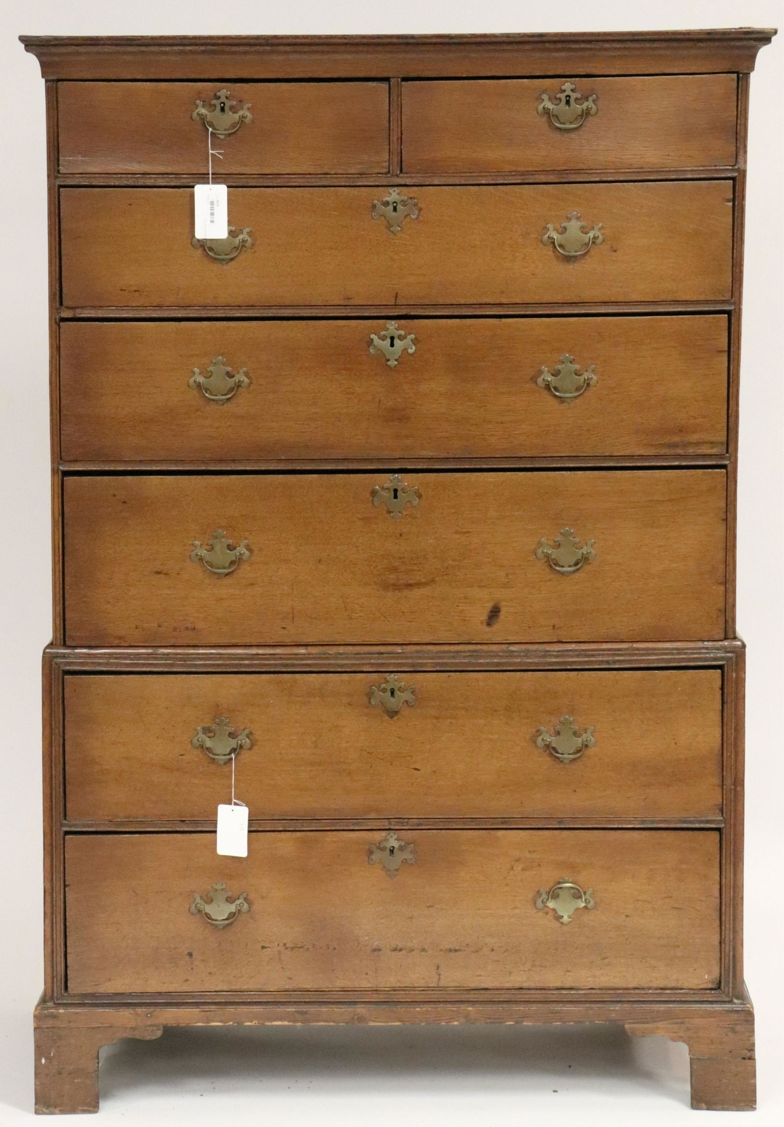 George III Oak Chest on Chest, 18th C. (1 of 8)