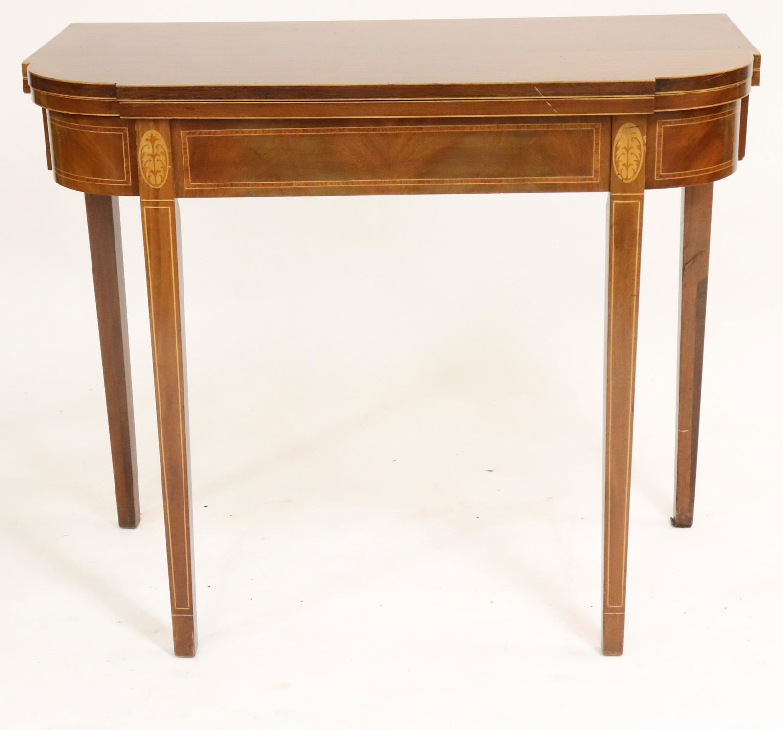George III Style Inlaid Mahogany Games Table (1 of 7)