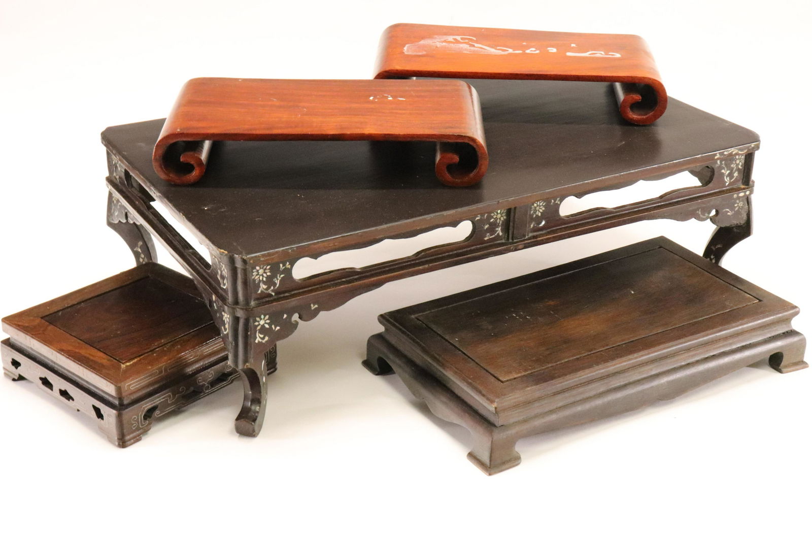 Collection of Chinese Rectangular Wood Table Stand (1 of 9)