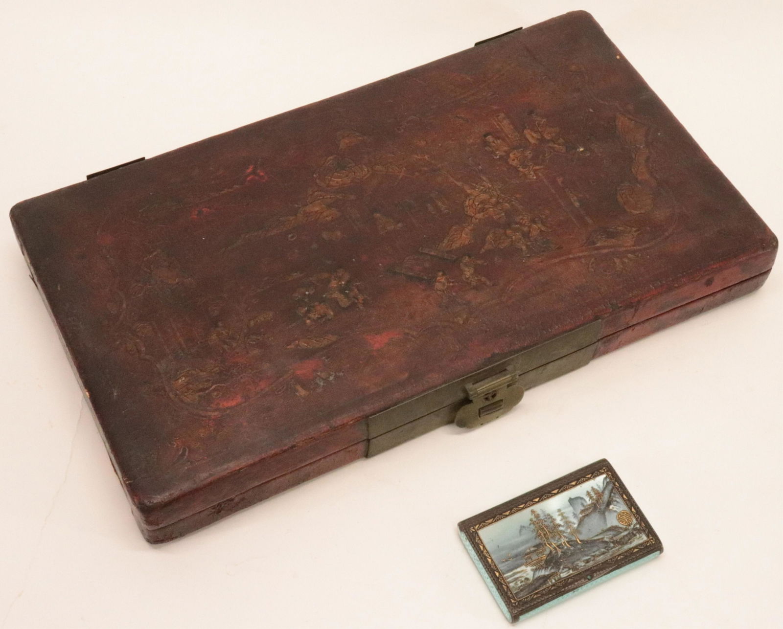 Leather Painted Box and Cigarette Case (1 of 11)