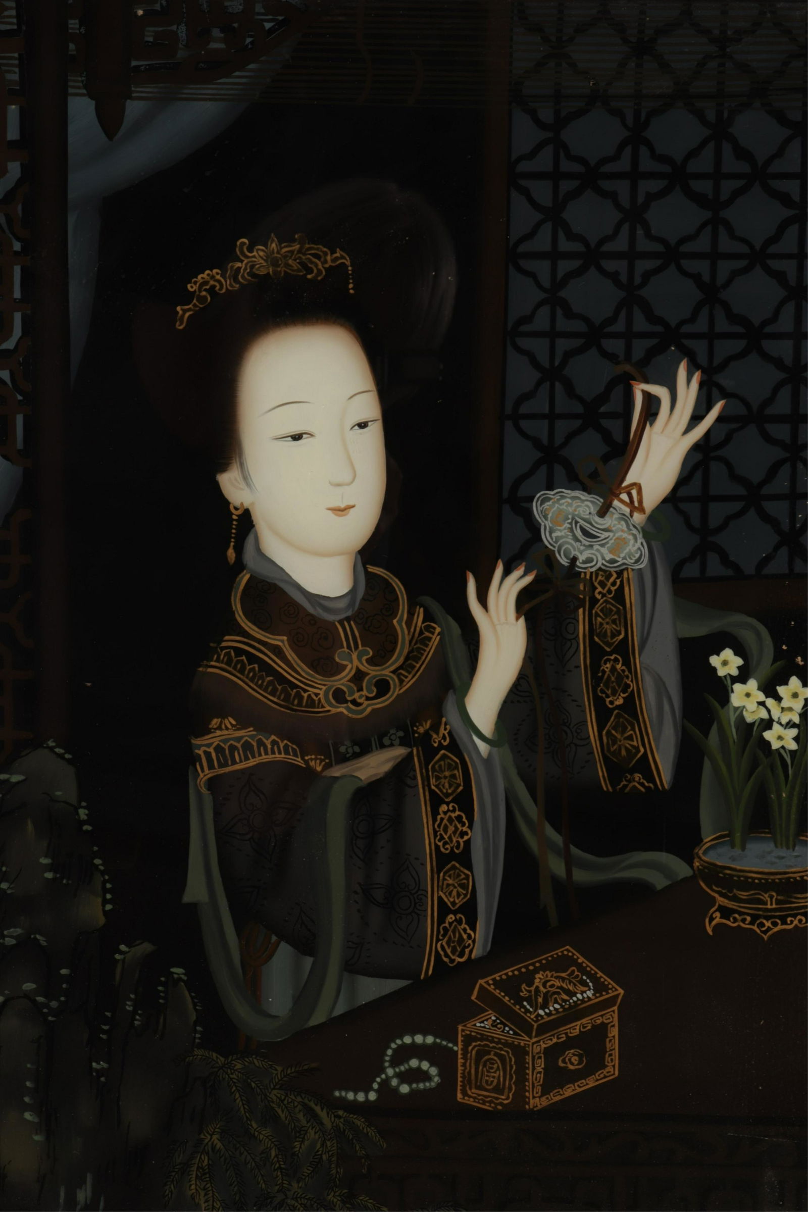 Set of Three Chinese Reverse Painting on Glass (1 of 4)