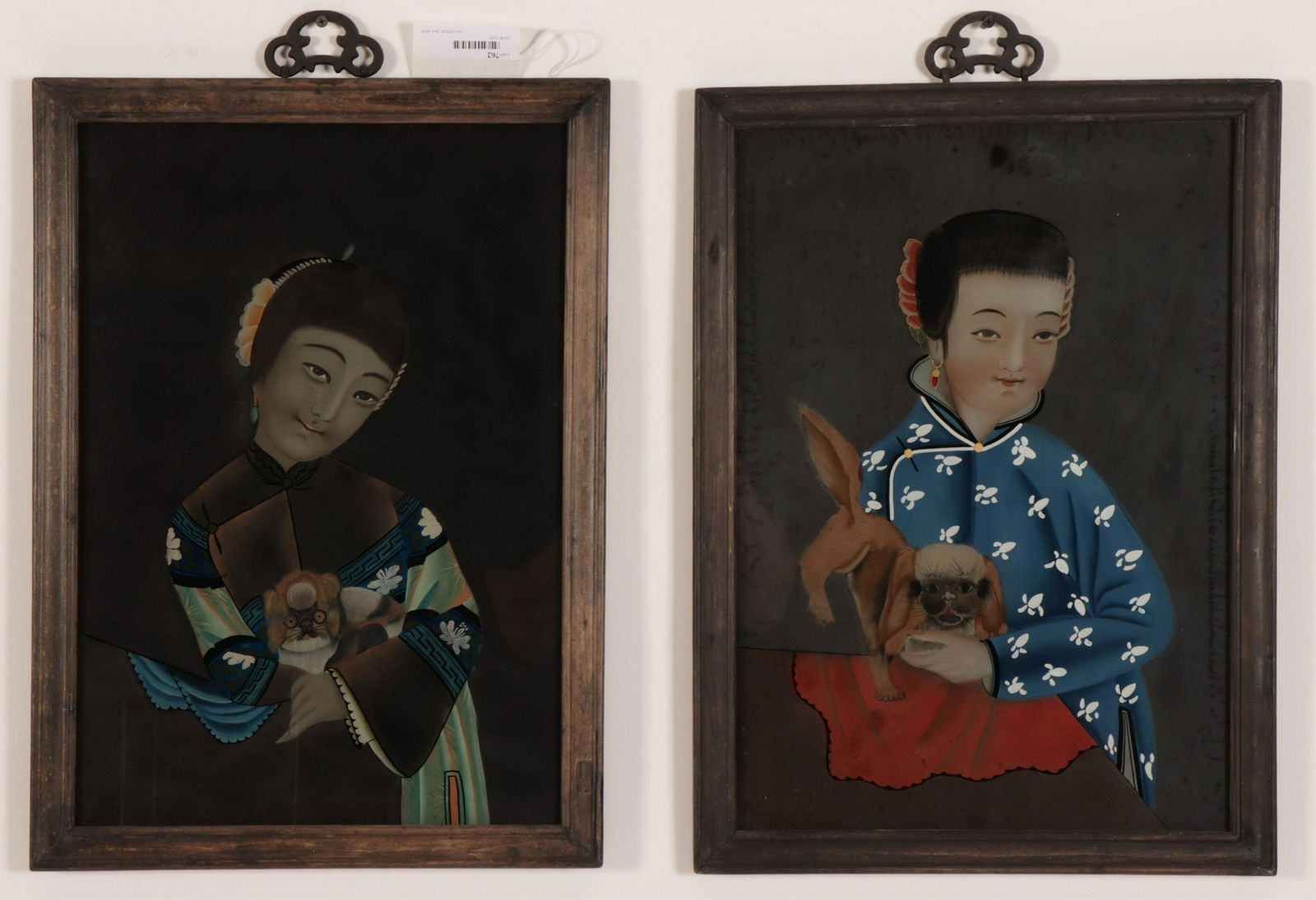 Pair of Chinese Reverse Painting on Glass (1 of 2)