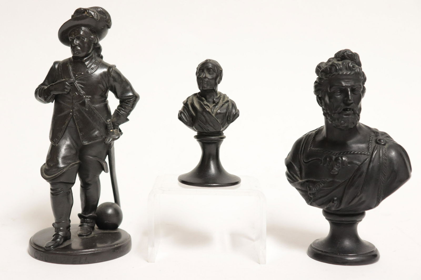 3 Wedgwood Black Basalt Busts (1 of 8)