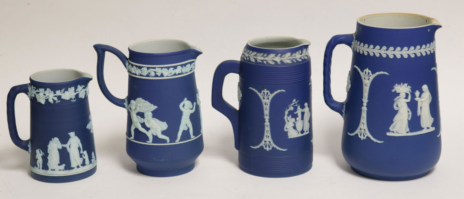 4 Wedgwood Dark Blue Jasper Dip Pitchers (1 of 9)