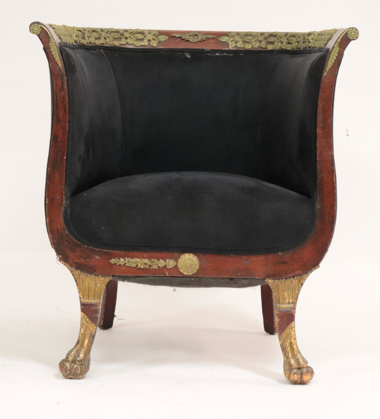 Empire Parcel-Gilt Mahogany Tub Chair (1 of 9)