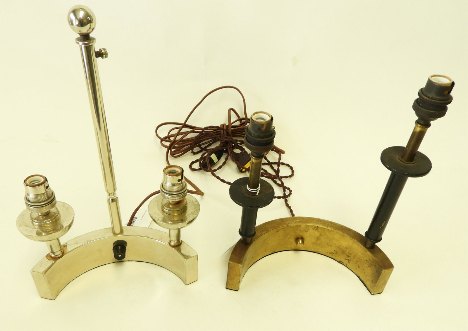 Heyco Nickel Plated Lamp & Similar Brass Lamp (1 of 4)