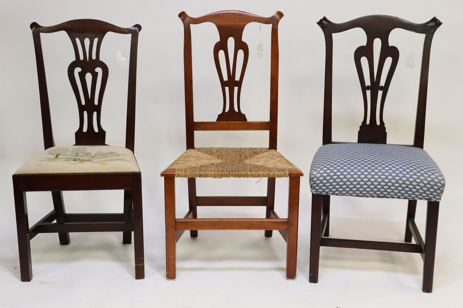 3 American Cherry/Mahogany Side Chairs, 19th C. (1 of 2)