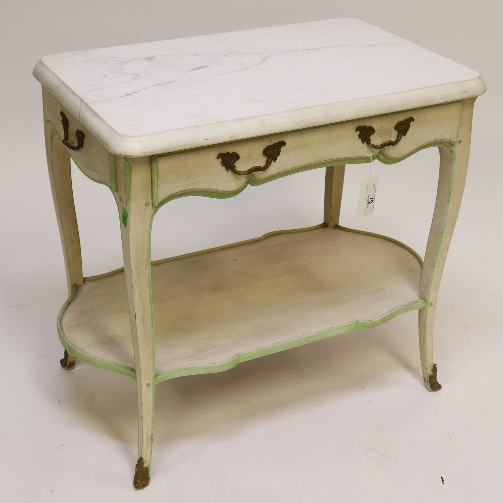 Louis XV Style Painted Marble Top Side Table (1 of 3)