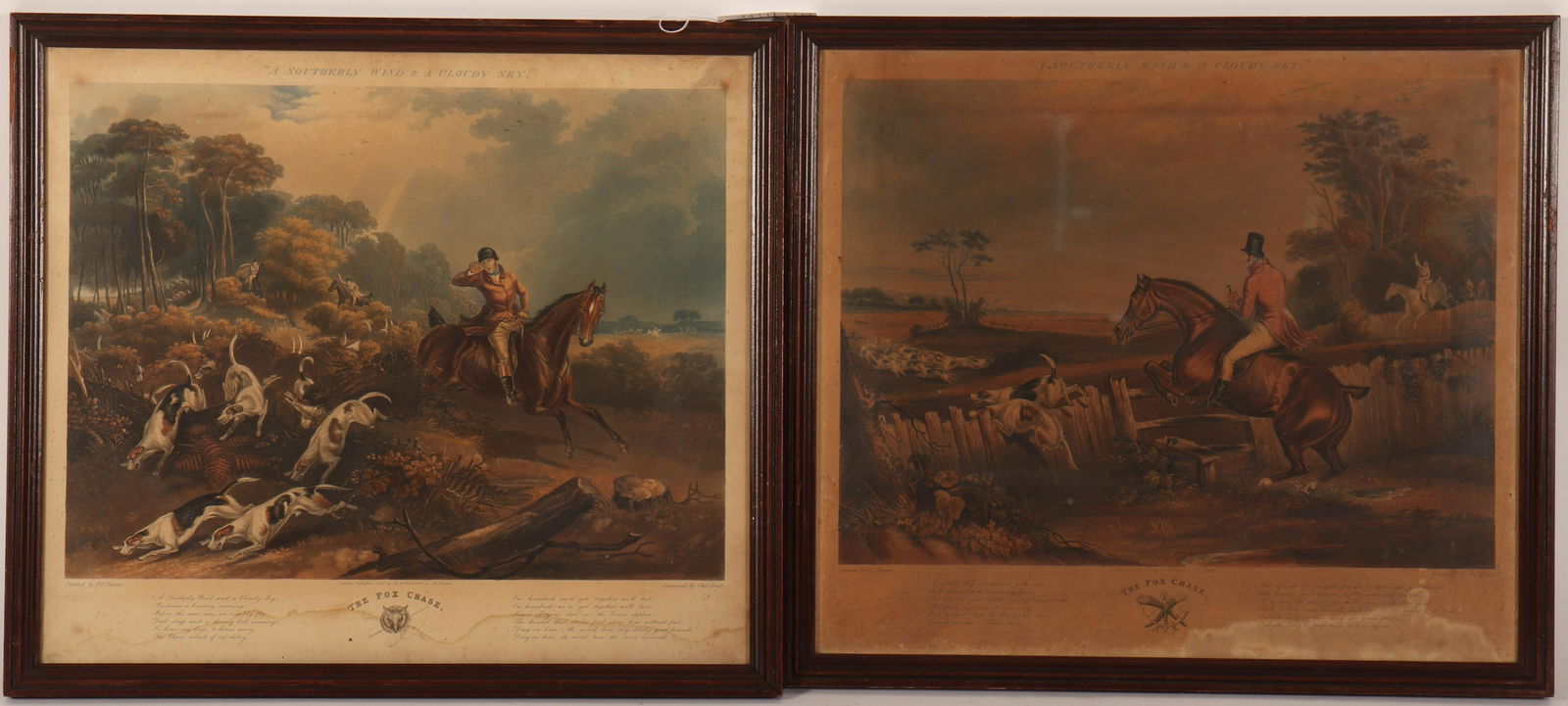Pair Fox Chase Hunting Prints, after F.C. Turner (1 of 3)