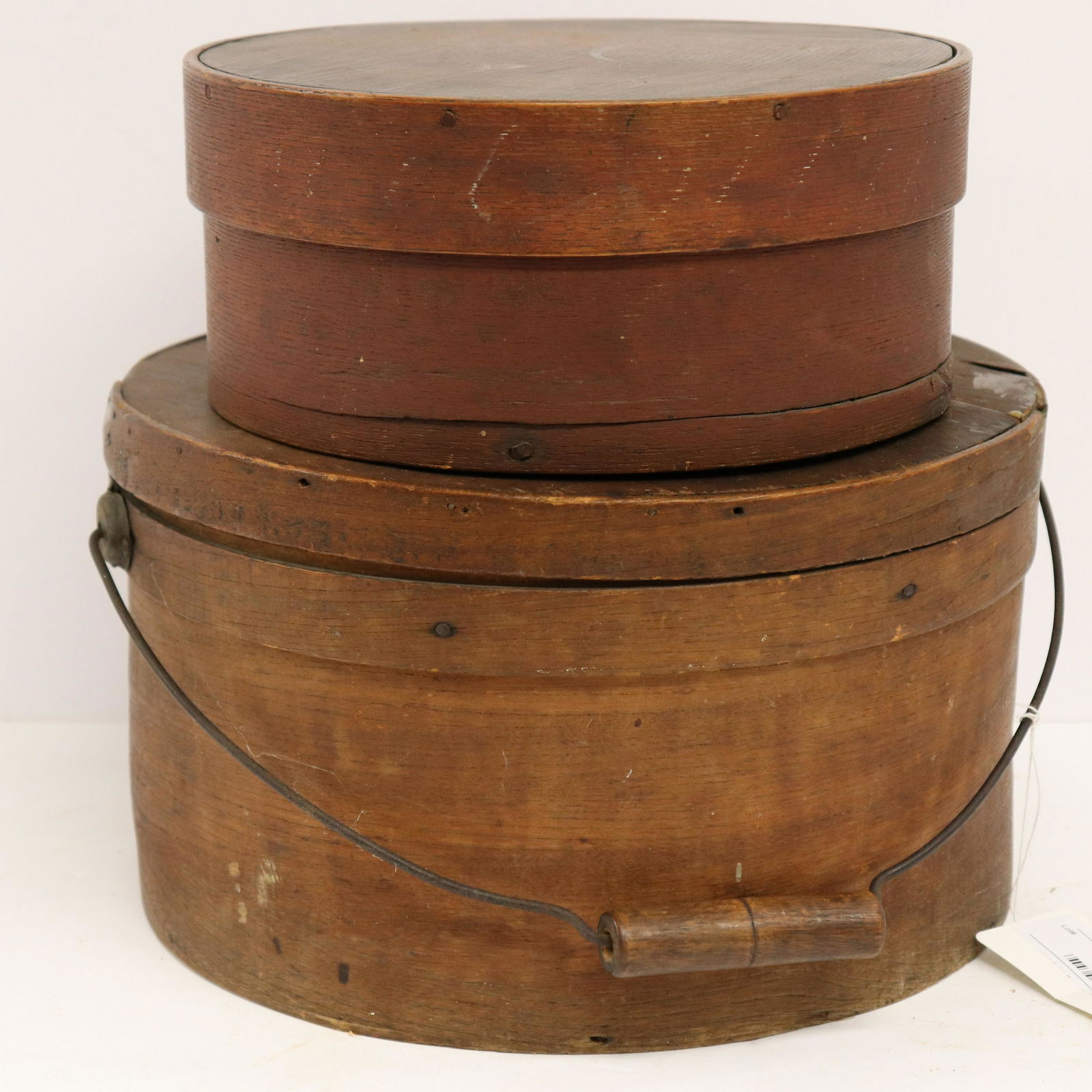 2 Shaker Style Circular Boxes / Firkins, 19th C. (1 of 5)