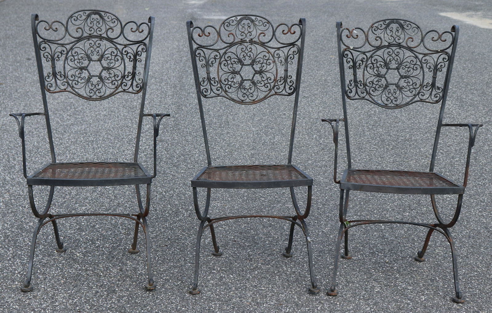 3 Highback Wrought Iron Chairs (1 of 3)