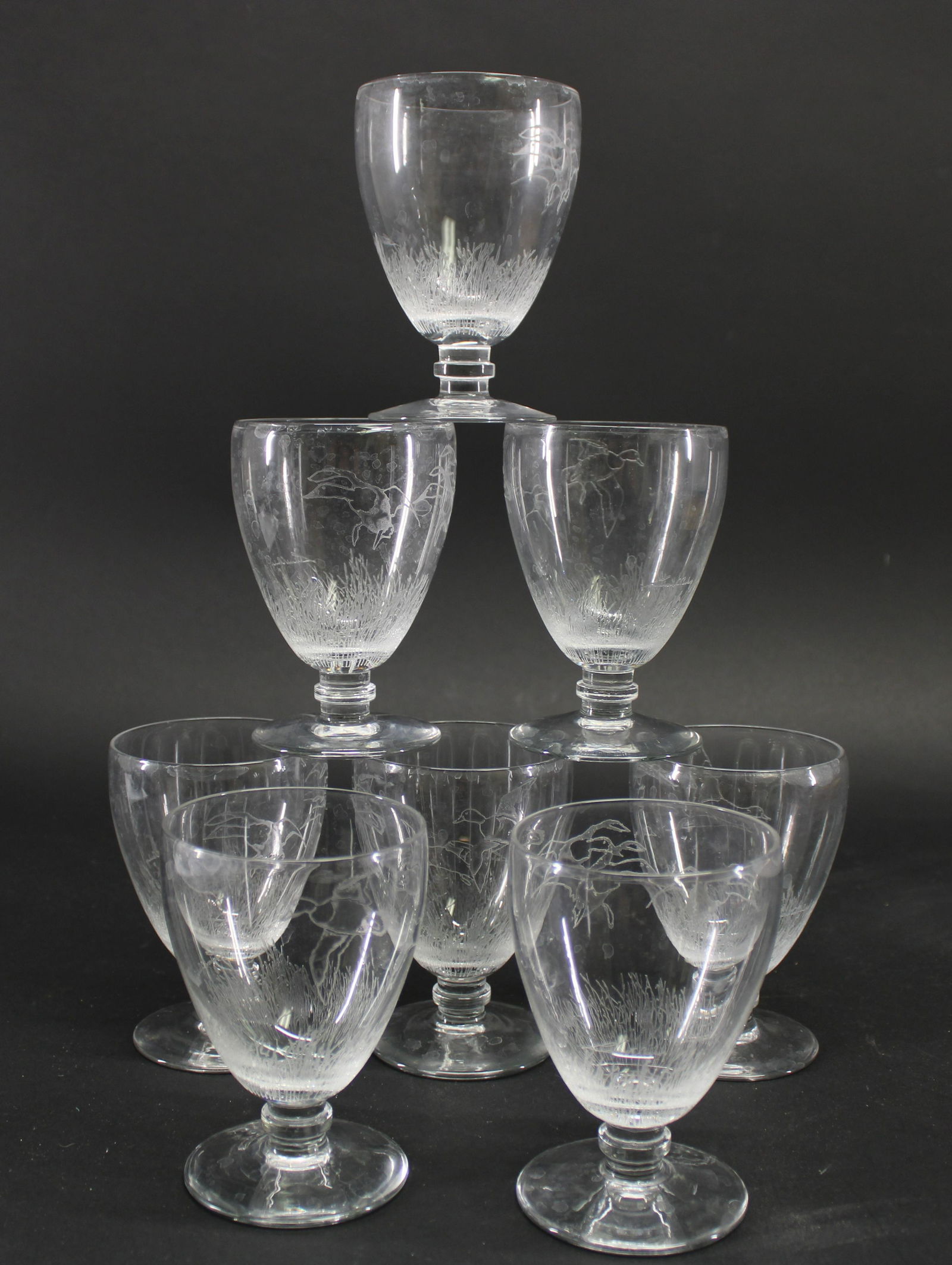 8 Richard E Bishop Etched Wildlife Glasses (1 of 4)