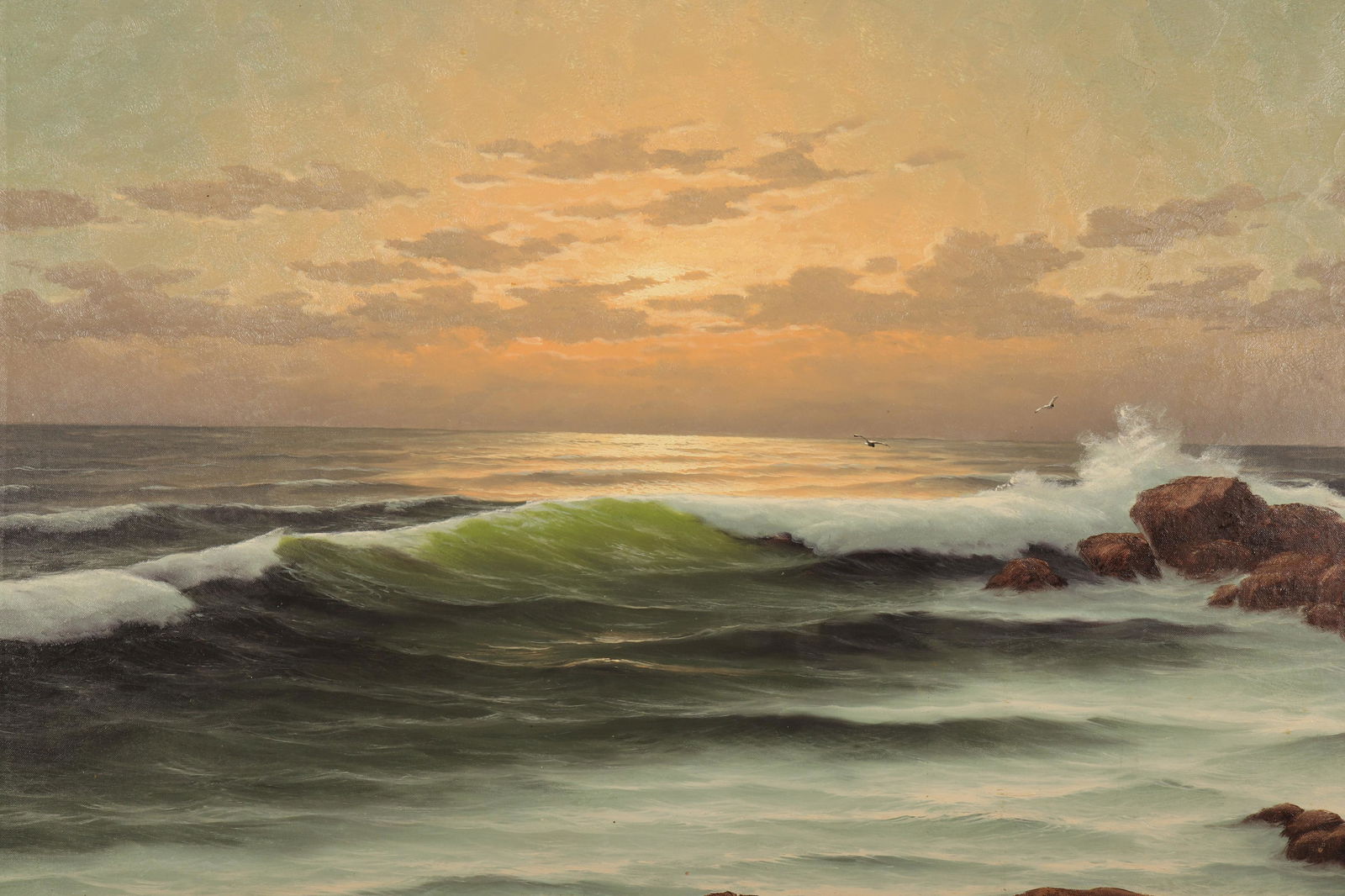 Herman Jozef Wijngaard - Rocky Coast at Sunset O/C (1 of 3)