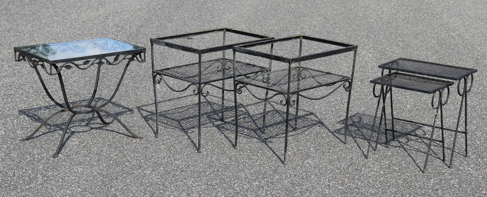 5 Small Rectangular Wrought Iron Tables (1 of 3)