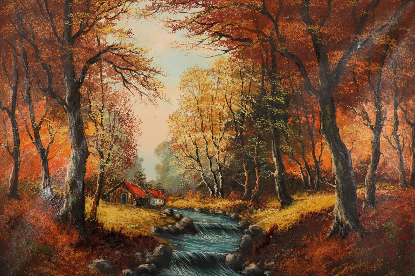 G. de Winter, Fall Landscape, Stream & Cottages (1 of 3)