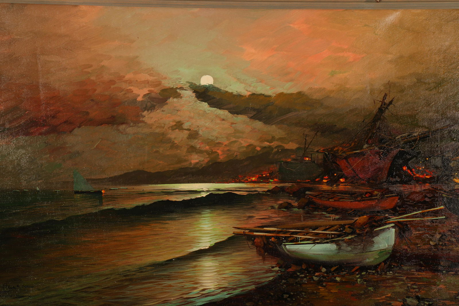 Moonlit Shores Oil on Canvas (1 of 3)