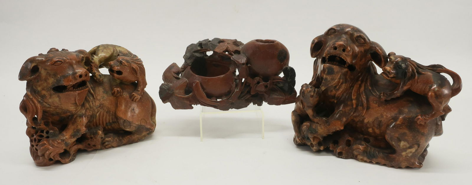 3 Chinese Soapstone Carvings (1 of 8)