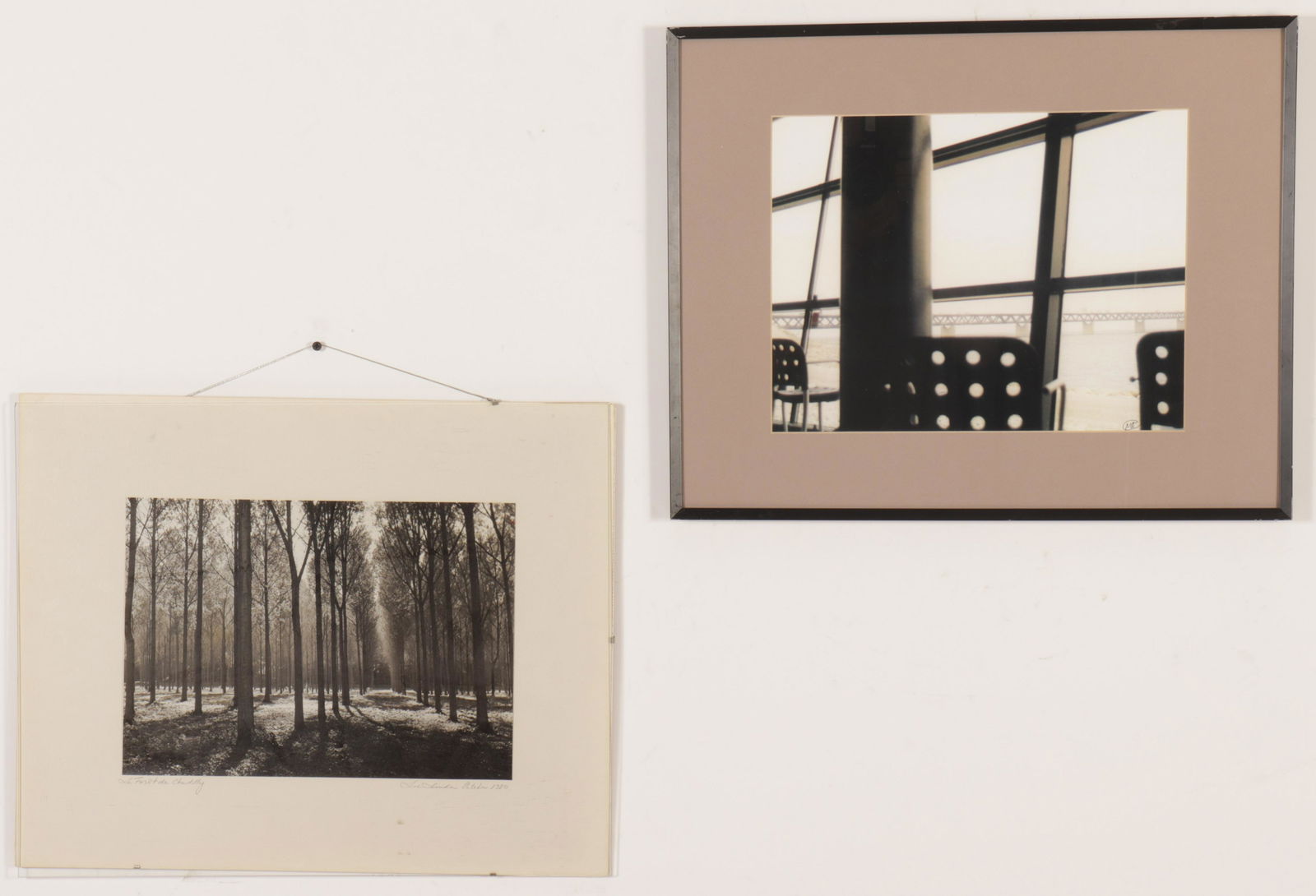 Two B&W Photographs - Trees, Bridge Landscapes (1 of 6)
