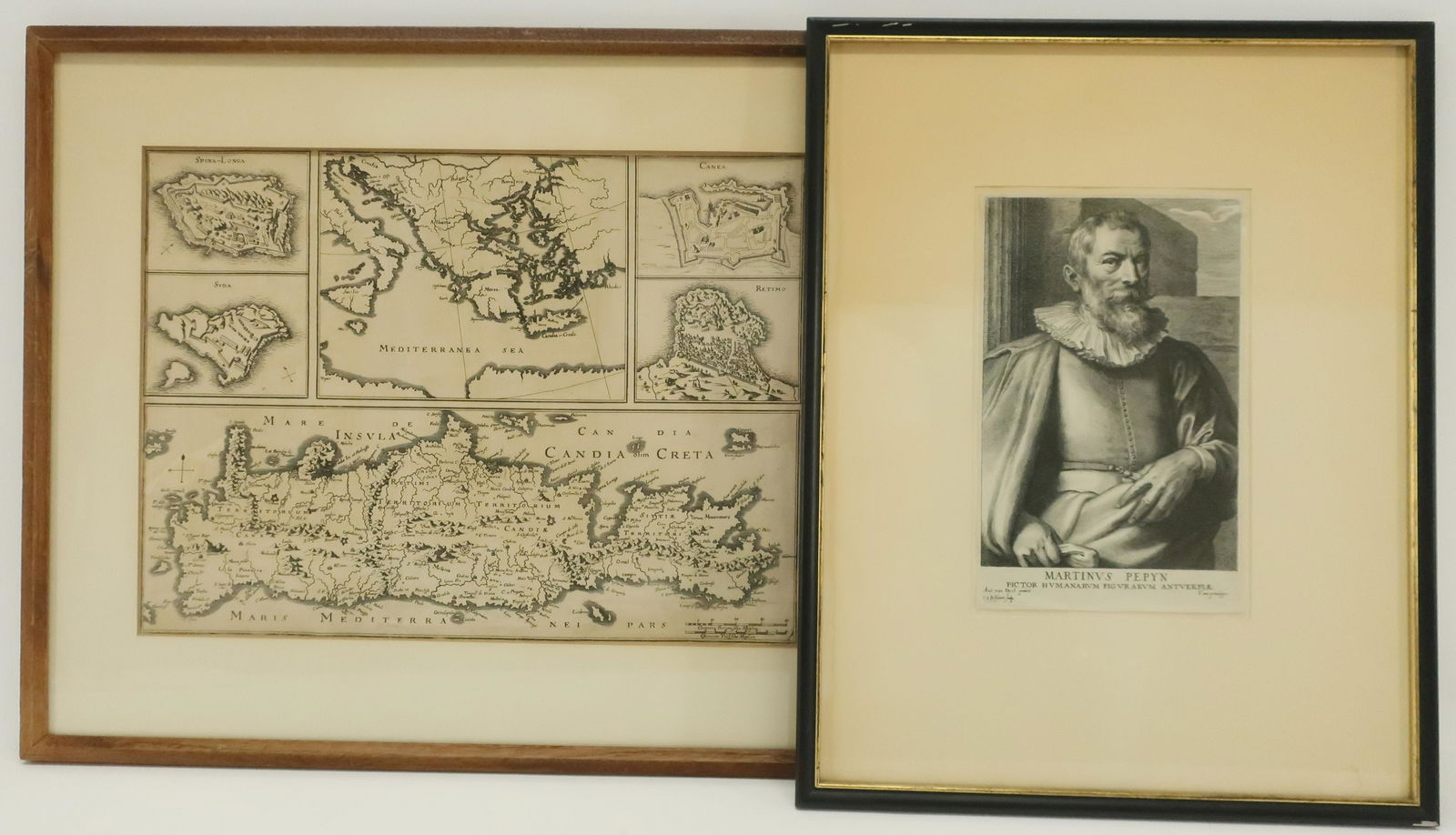Antique Map (C18C.) Crete & Etching of M. Pepyn (1 of 4)