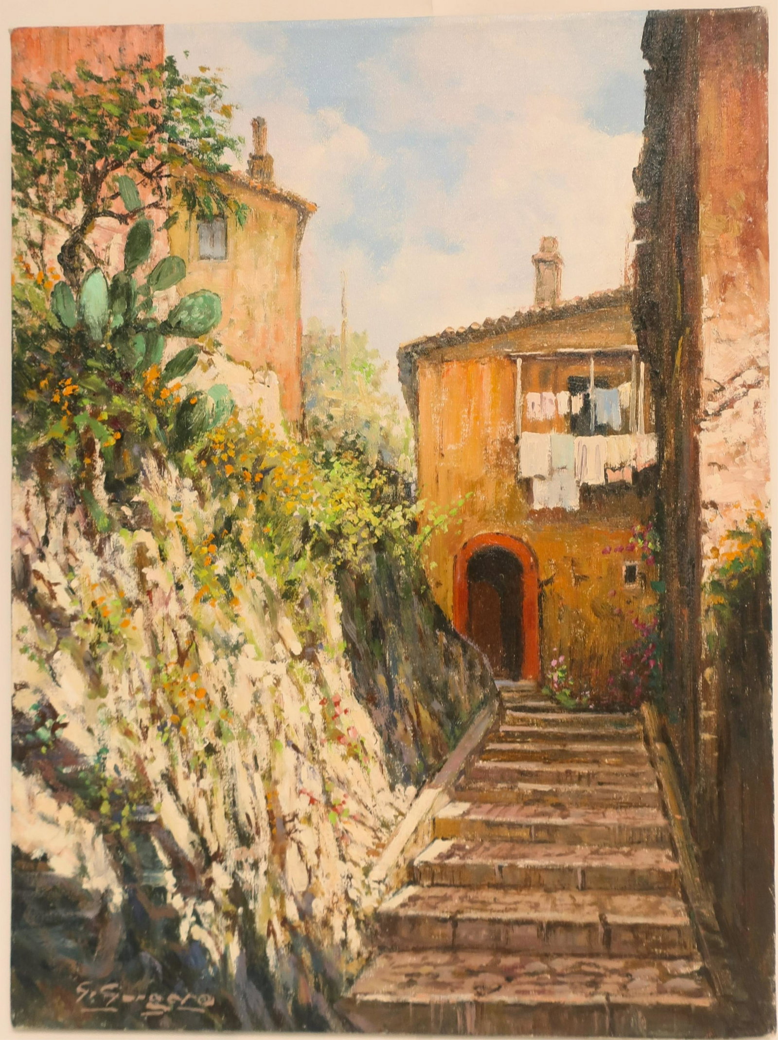 Giuseppe Gorgero - 'Auellino': Giuseppe Gorgero - 'Auellino' signed lower left. Signed, titled, dated verso. Dimensions: 15.5 x 11.5 unframed (HEAR161)(EL)