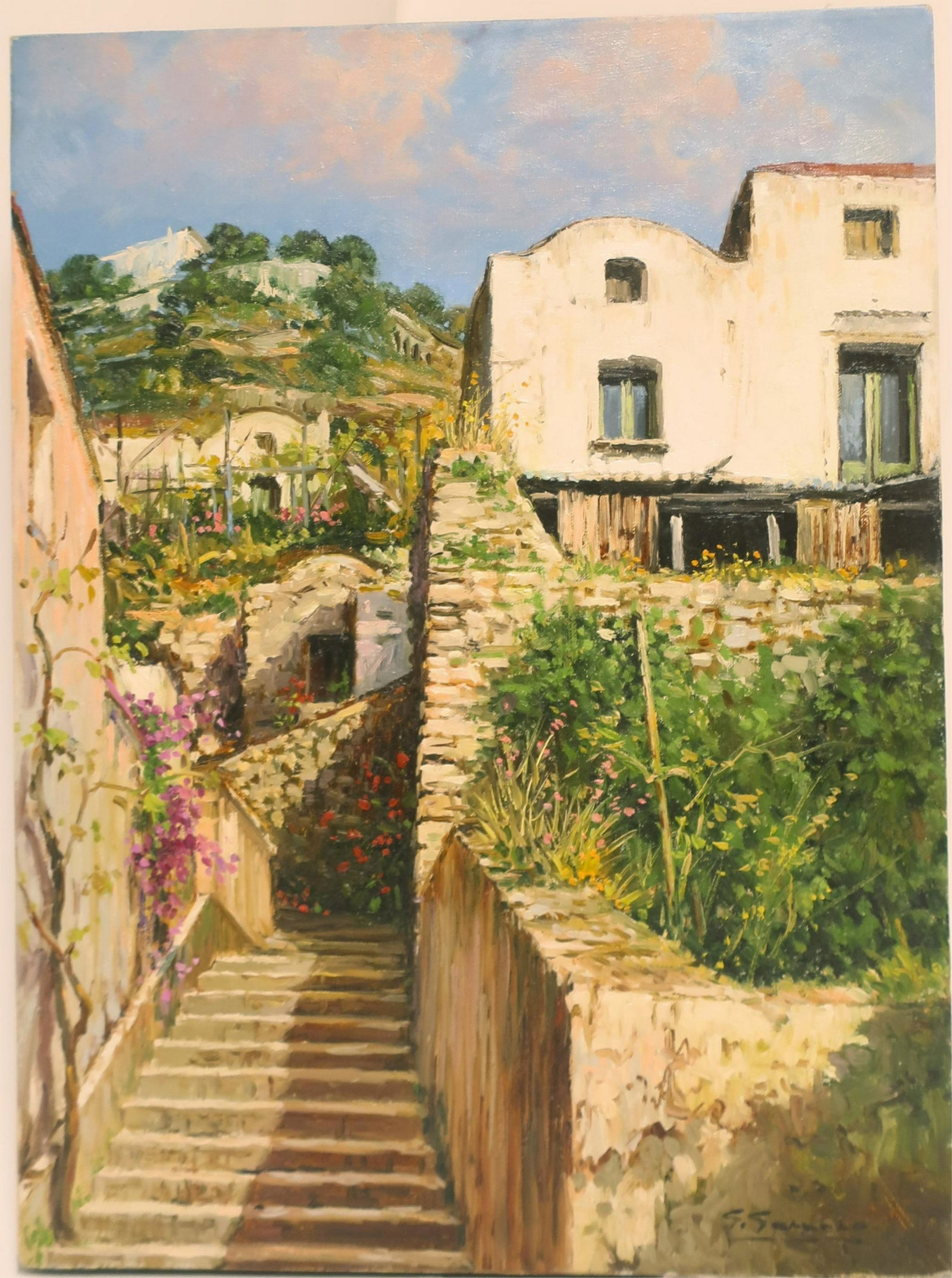 Giuseppe Gorgero - View of Italian Homes: Giuseppe Gorgero - View of Italian Homes. Signed, titled, and dated on verso. Signed lower right. Dimensions: 15.5 x 11.5 unframed (HEAR162)(EL)