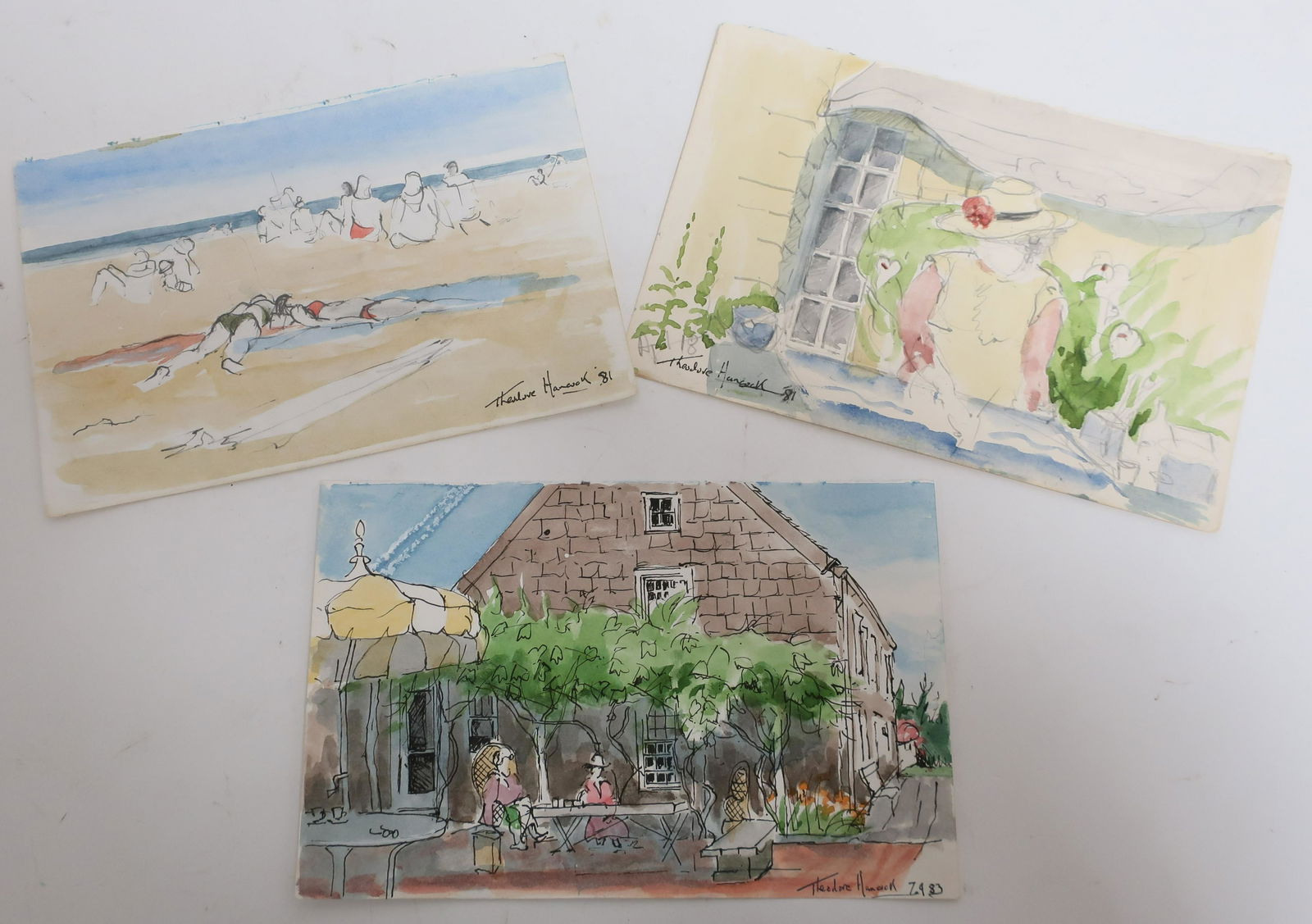 Theodore Hancock - Three Watercolors (1 of 5)