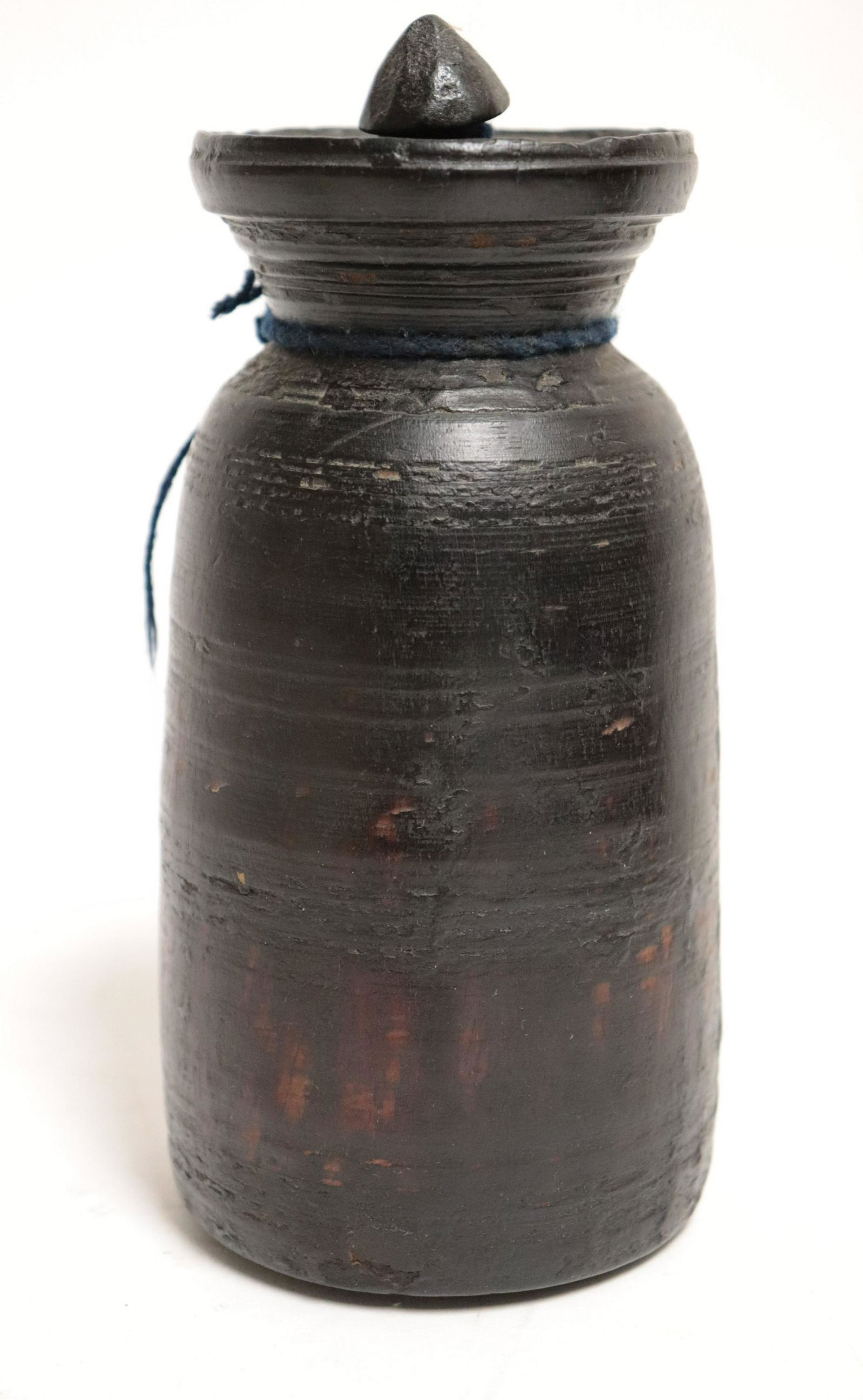 African Carved Wood Bottle & Stopper (1 of 3)