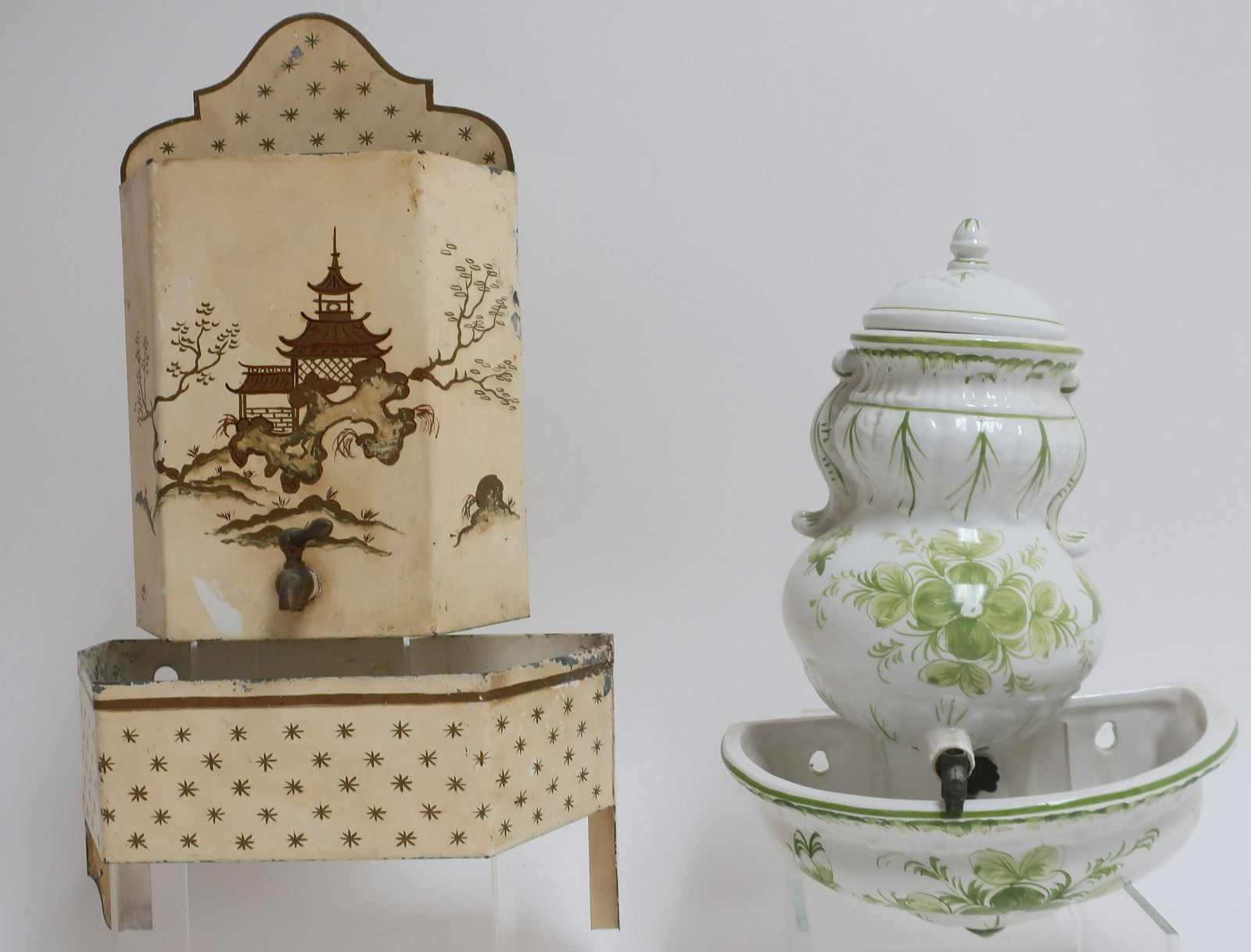 Two Lavabeau: Ceramic (Italy) & an Asian Inspired (1 of 3)