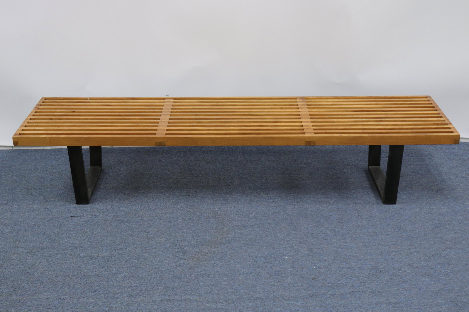 George Nelson for Herman Miller Bench: George Nelson for Herman Miller Slatted Bench, c.1950 Dimensions: 14 x 72 1/2 x 18 Property from a West Hartford, CT collection (MORT9397)(MM)