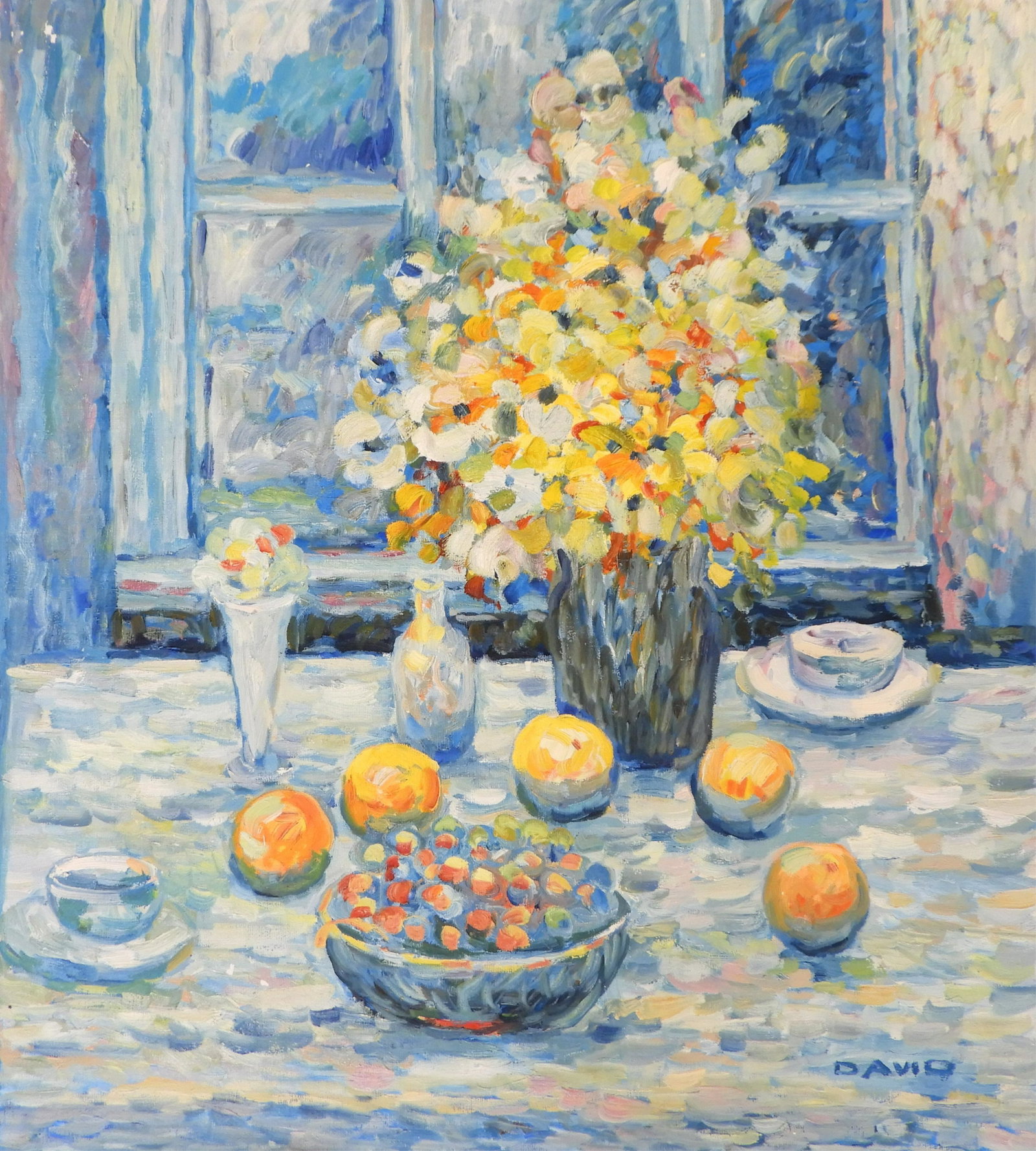 David Krayem - Still Life: David Krayem aka K. David (Iraq, b. 1928) Still Life, oil on canvas. Signed DAVID lower right. Dimensions: 31 x 27" unstretched Property from a fifth generation art gallery, NYC (HEAR555)(EL)