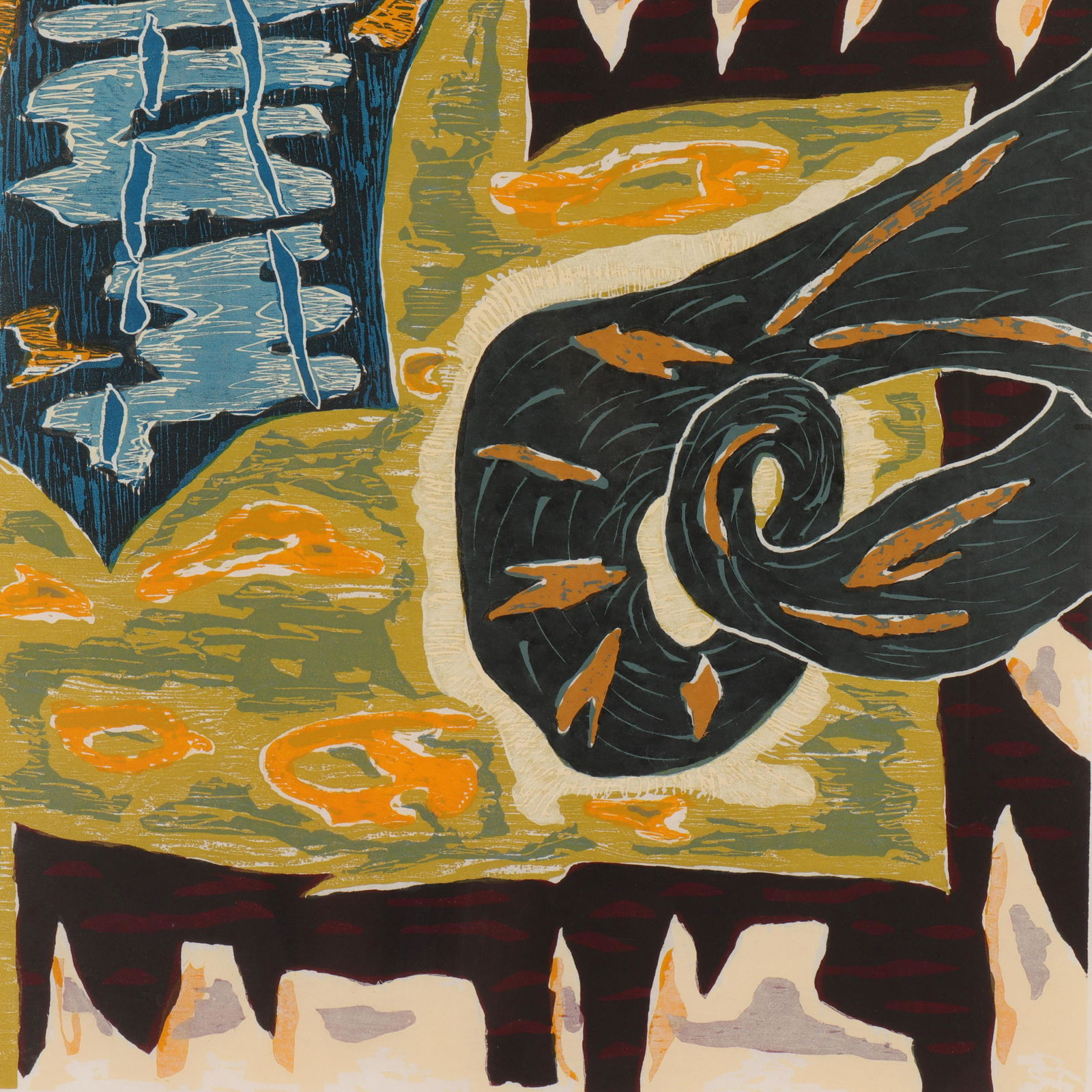 Gregory Amenoff, 20th C., Melpomene, woodcut: Gregory Amenoff, Am., 20th C. "Melpomene", Woodcut, 19/65, signed lower right, 1989 Provenance: Metropolitan Museum of Art, NY, NY Dimensions: Image: 31.75 x 29.5", Frame: 52 x 48" Property from a Lit