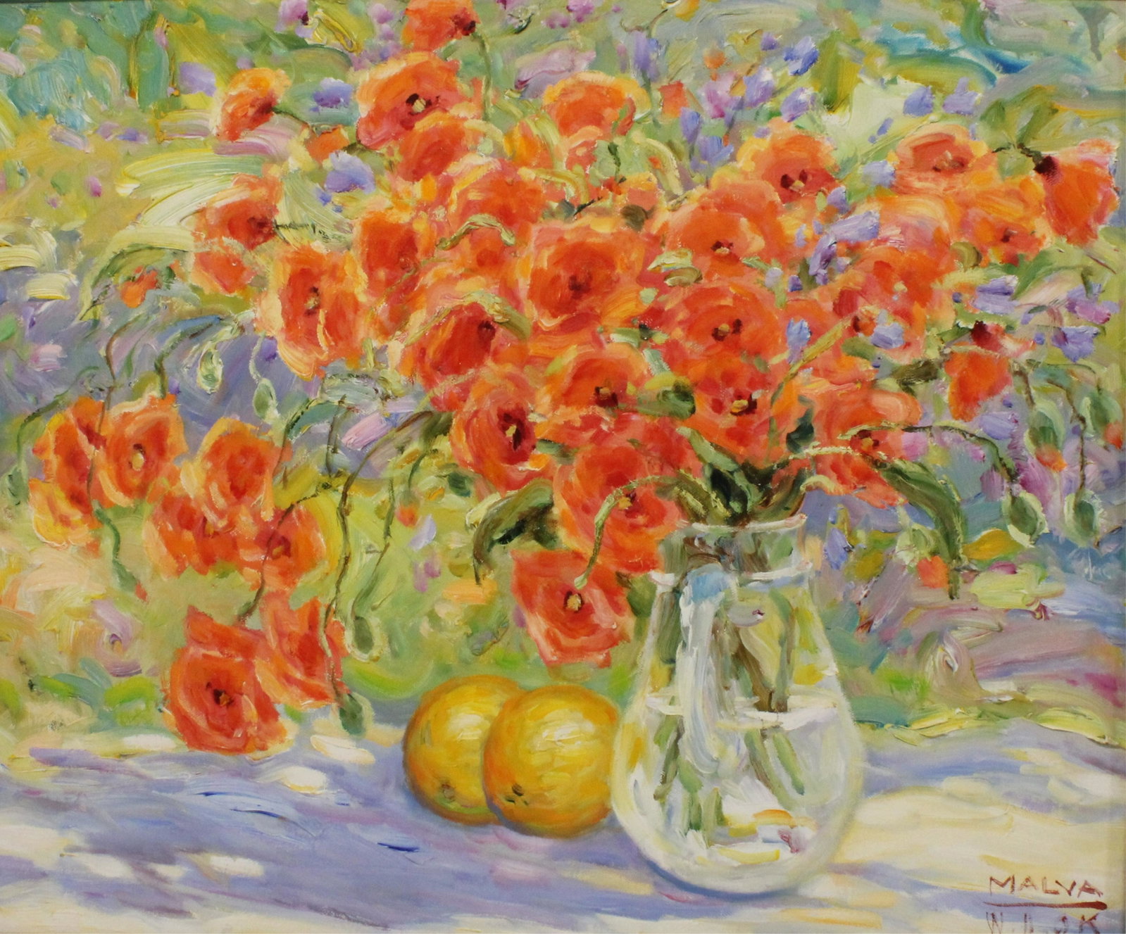 Malva (Omar Hamdi) - Poppies in Movement: Malva (Omar Hamdi) Kurdish/Syrian (1951-2015) Poppies in Movement, oil on canvas. Signed lower right. Dimensions: 20 x 24" Framed: 27 x 31" Property from a fifth generation art gallery, NYC (HEAR587)(