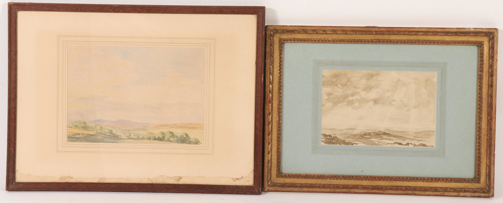 Arthur Magyar Hind, 1880-1957, 2 Watercolors: Arthur Magyar Hind, 1880-1957, 2 watercolors, 1931 & 1935, both signed Dimensions: 7" x 10" and 8 3/4" x 12 1/4", largest frame 17" x 23" Property from the Litchfield Estate of Tracy H. Griswold (TGLI