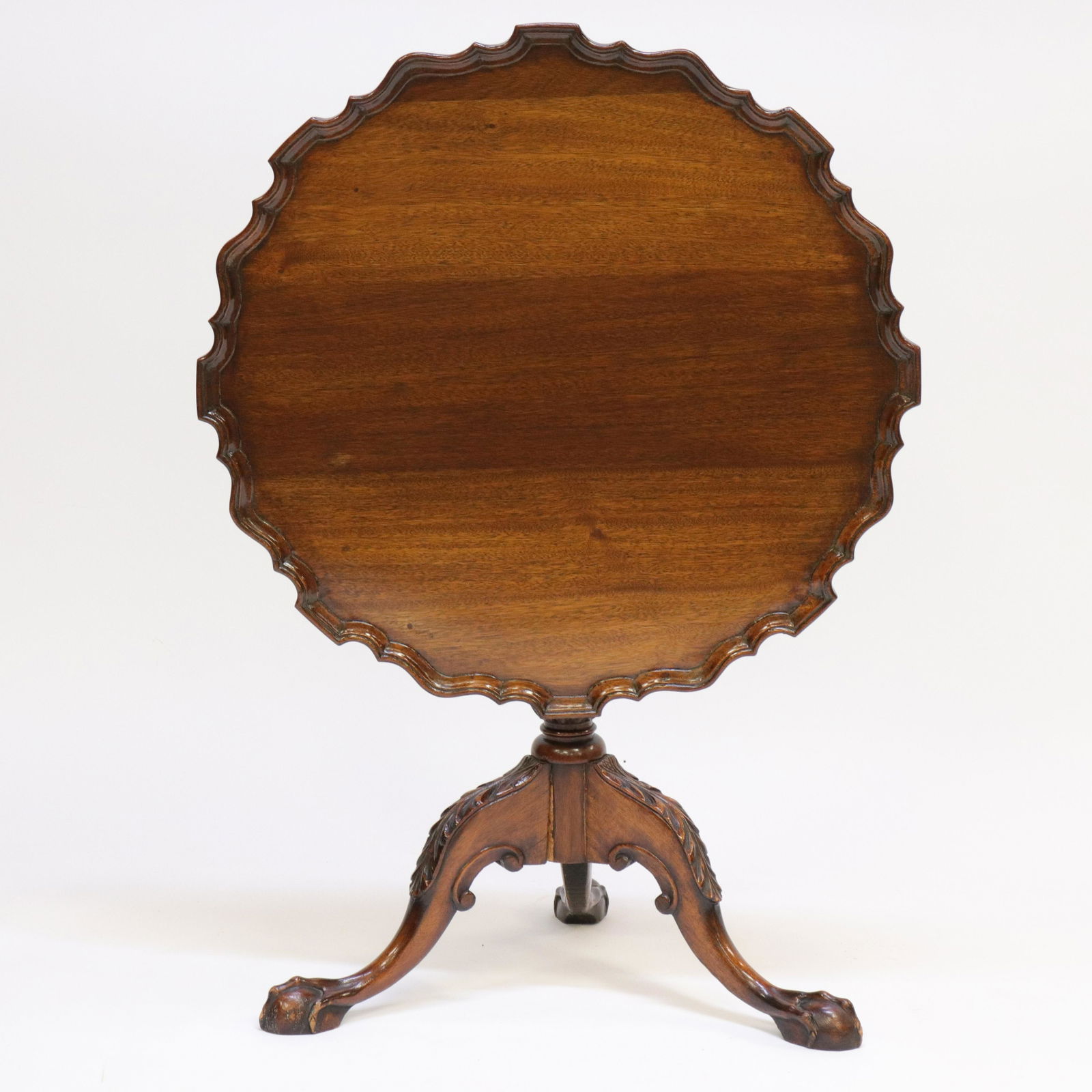 Chippendale Style Mahogany Tilt-top Table: Chippendale Style Mahogany Tilt-top Table Dimensions: 27 1/2" H x 30 1/4" D Property from a Park Slope Estate (DOLE605)(MS)
