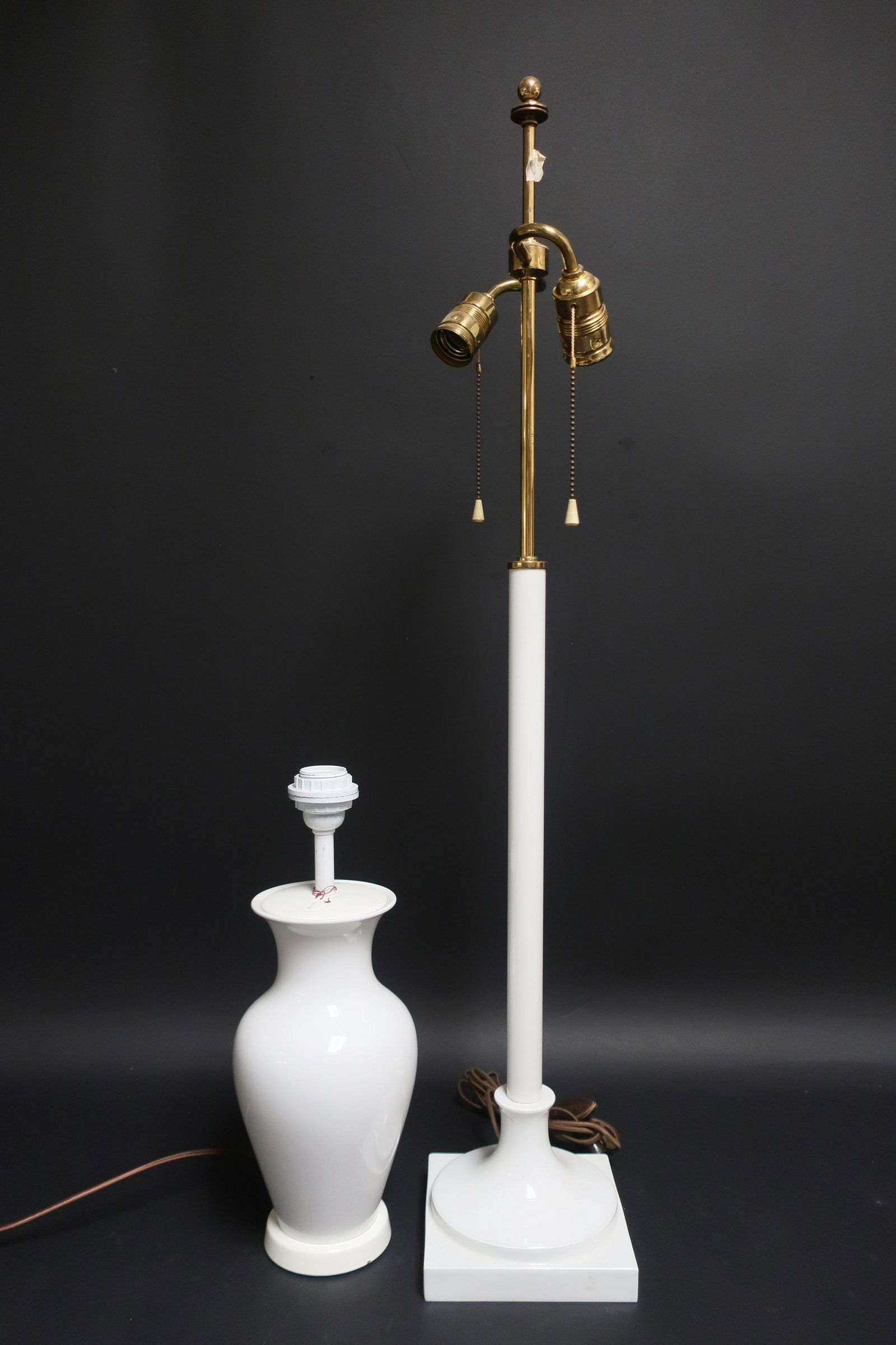 2 KPM White Porcelain Lamps, circa 1955: 2 KPM White Porcelain Lamps, circa 1955, each with scepter mark NOTE: This lot is being re-offered due to nonpaying bidder Tim Housman of Palm Springs, CA. Dimensions: Property from the Estate of an I