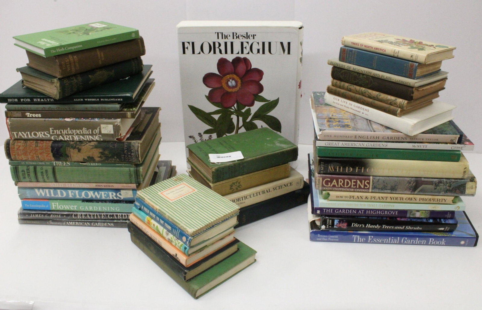 Group of Gardening & Wildflowers Books: Group of books subjects include Gardens, landscaping, wildflowers, particulaiarly in the New England region, vintage fern,herb, vegetable and trees Dimensions: Various Property from the Estate of Jack