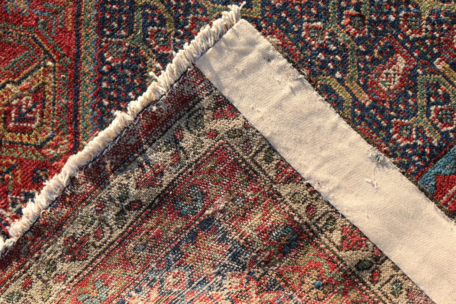 Persian Runner, 3 x 9: Persian Runner, 3'3" x 9'4", Early 20th C., dark blue field with boteh, 4 borders Dimensions: 3'3" x 9'4" Property from the Estate of Sara E. Vagliano (DVIA9515)(WT)