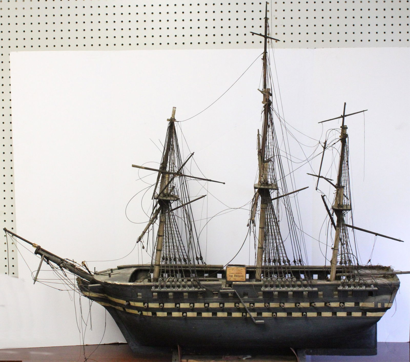 Wood Ship Model, American 74-Gun Ship, 19th C.: Wood Ship Model of an American 74-Gun Ship from the 1830-1850 Period, has plexiglas case Dimensions: 40" H x 48" L, case 45 1/2" H x 52 1/2" L x 18 1/2" D Property from the Litchfield Estate of Tracy