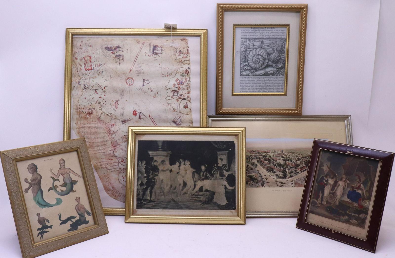6 Various Framed Works on Paper: 6 Various Framed Works on Paper (RIJO2771/6)(WT) Dimensions: Smallest frame 11 3/4" x 9 3/4, Largest frame 29 1/2" x 25 1/2" Property From the Estate of Richard I Johnson (1925-2020), Chestnut Hill, M