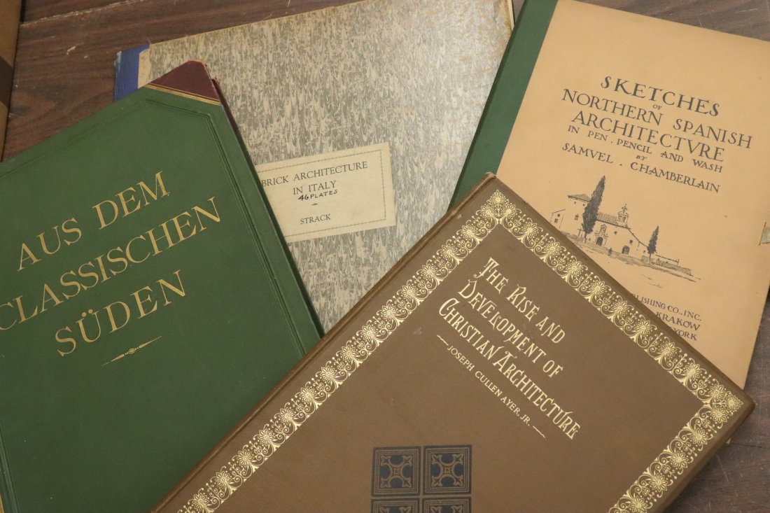 Group of books on Architecture: Architecture. A quantity of books in two boxes. (RIJO-A150/LOT)(AL) Property From the Estate of Richard I Johnson (1925-2020), Chestnut Hill, Massachusetts. Mr. Johnson (1925-2020) was a long time Res